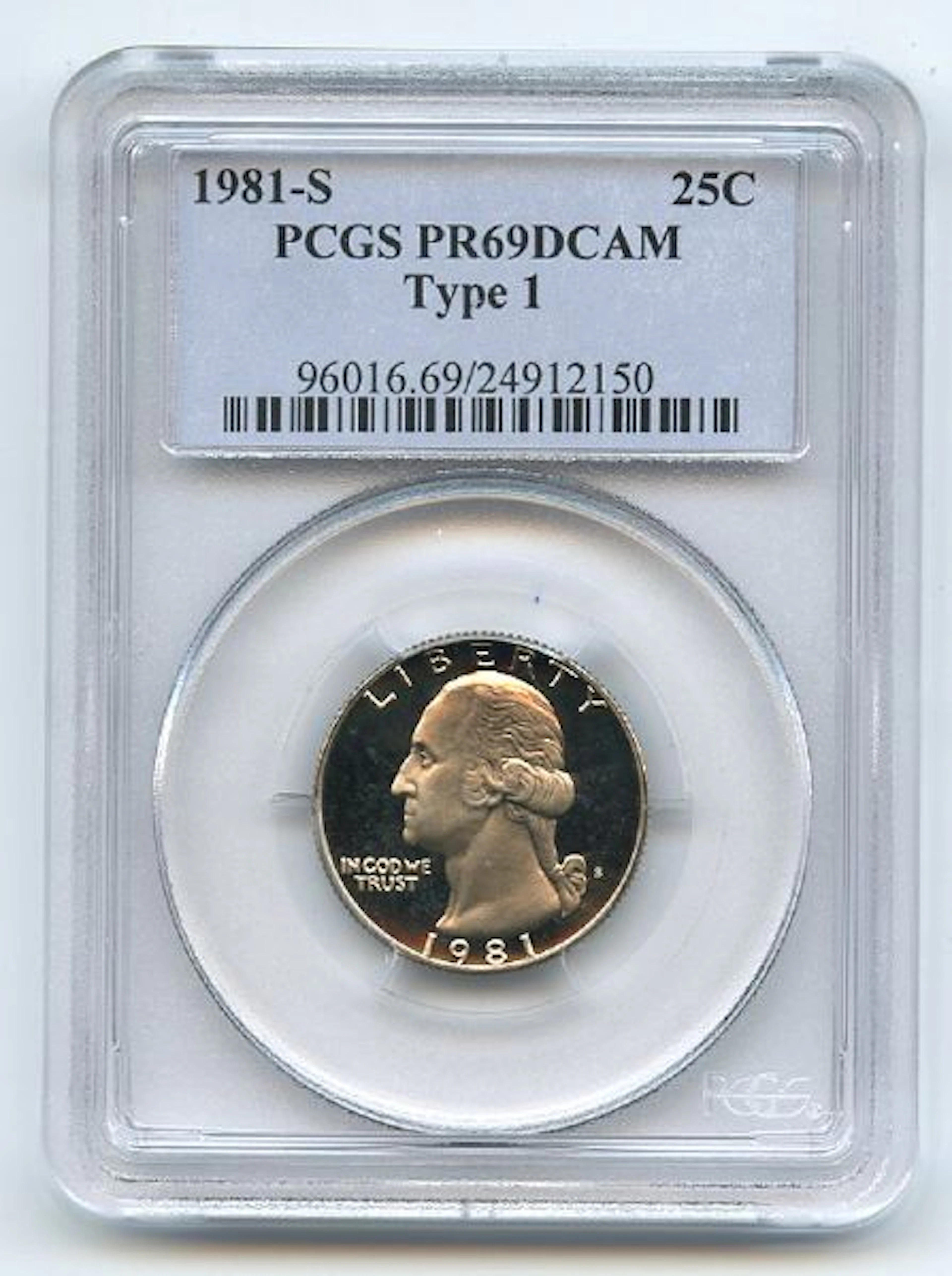 1981 S 25C Washington Quarter Proof PCGS PR69DCAM coin