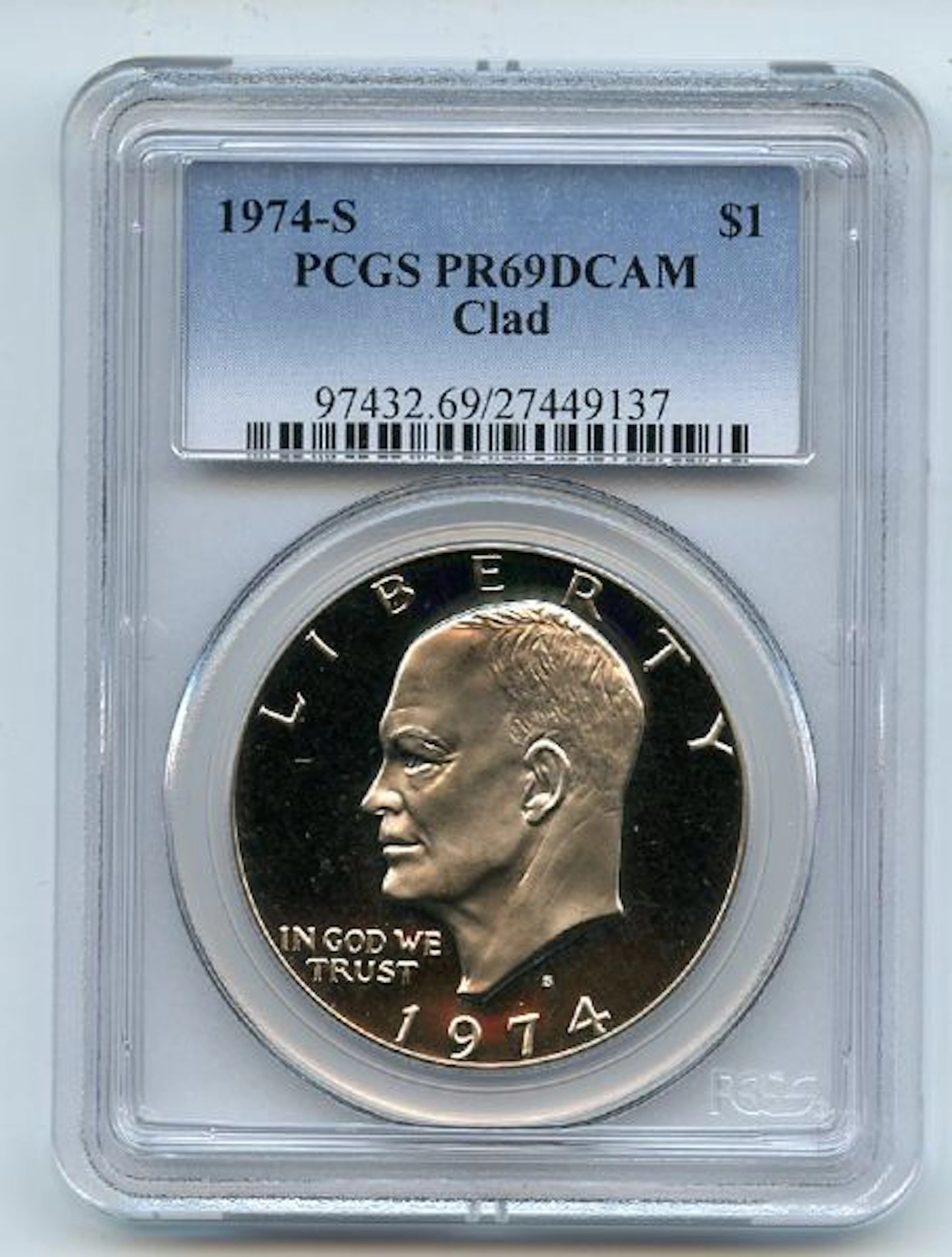 1974 S $1 Ike Eisenhower Dollar Proof PCGS PR69DCAM coin