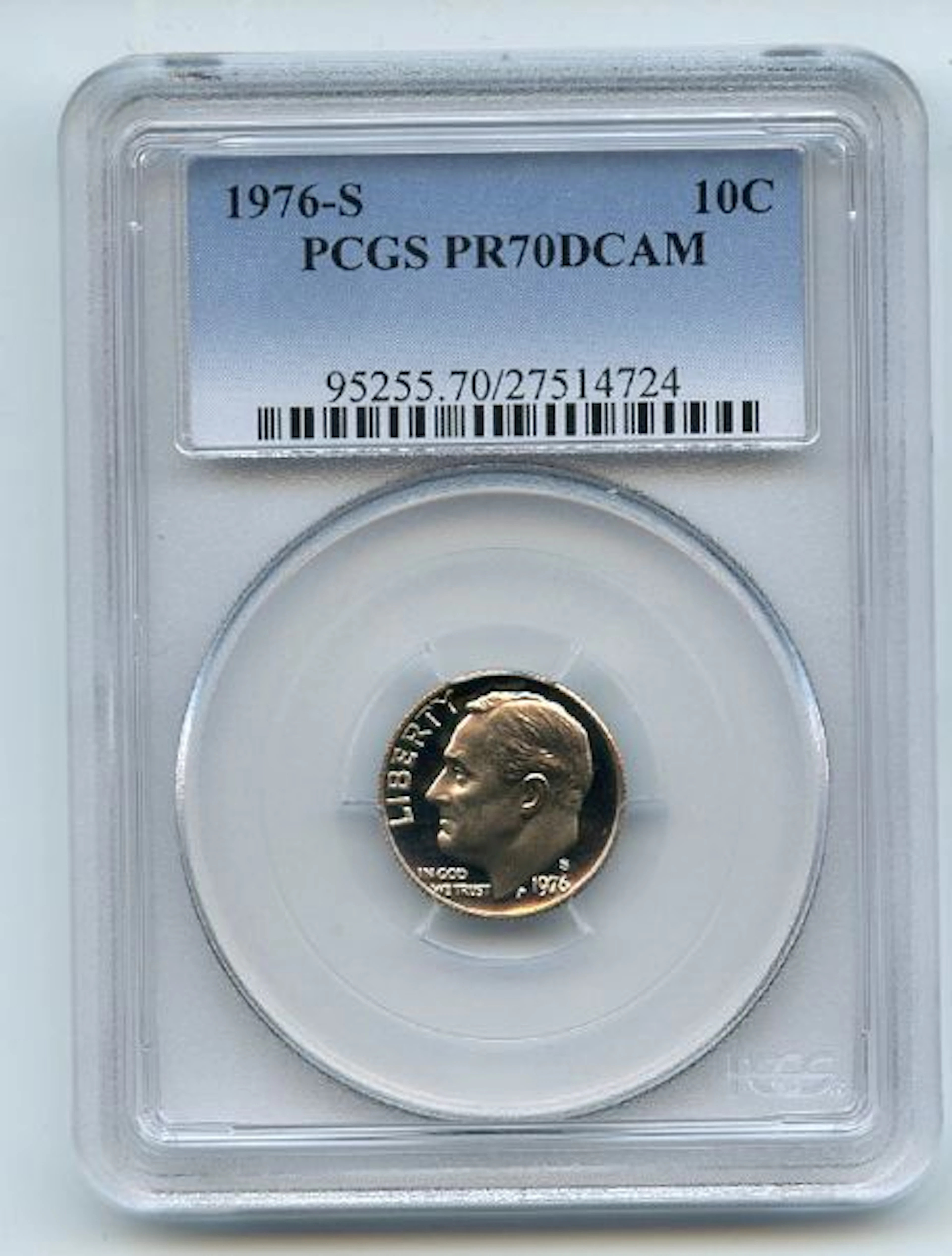 1976 S 10C Roosevelt Dime Proof PCGS PR70DCAM coin
