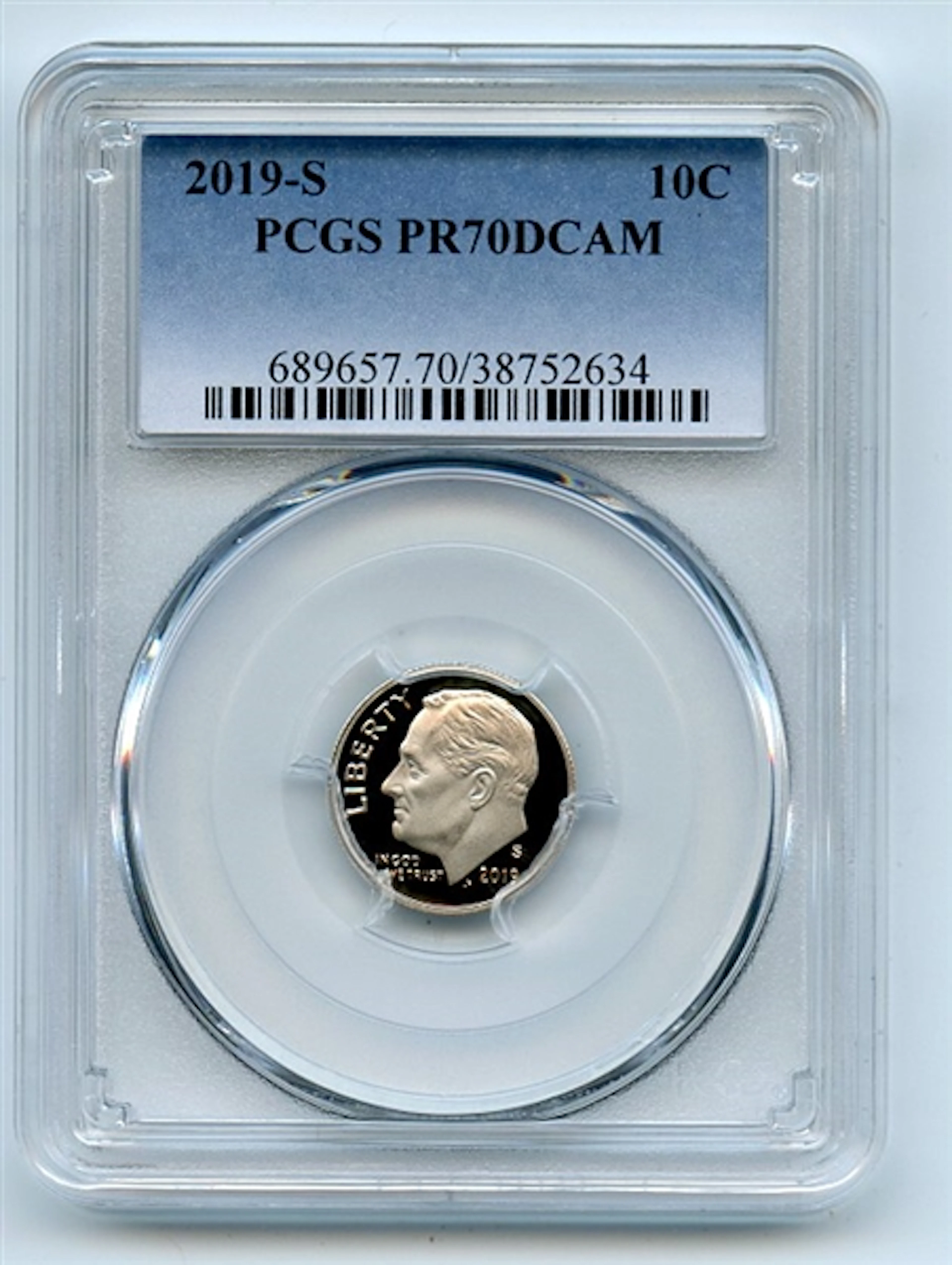 2019 S 10C Clad Roosevelt Dime PCGS PR70DCAM coin