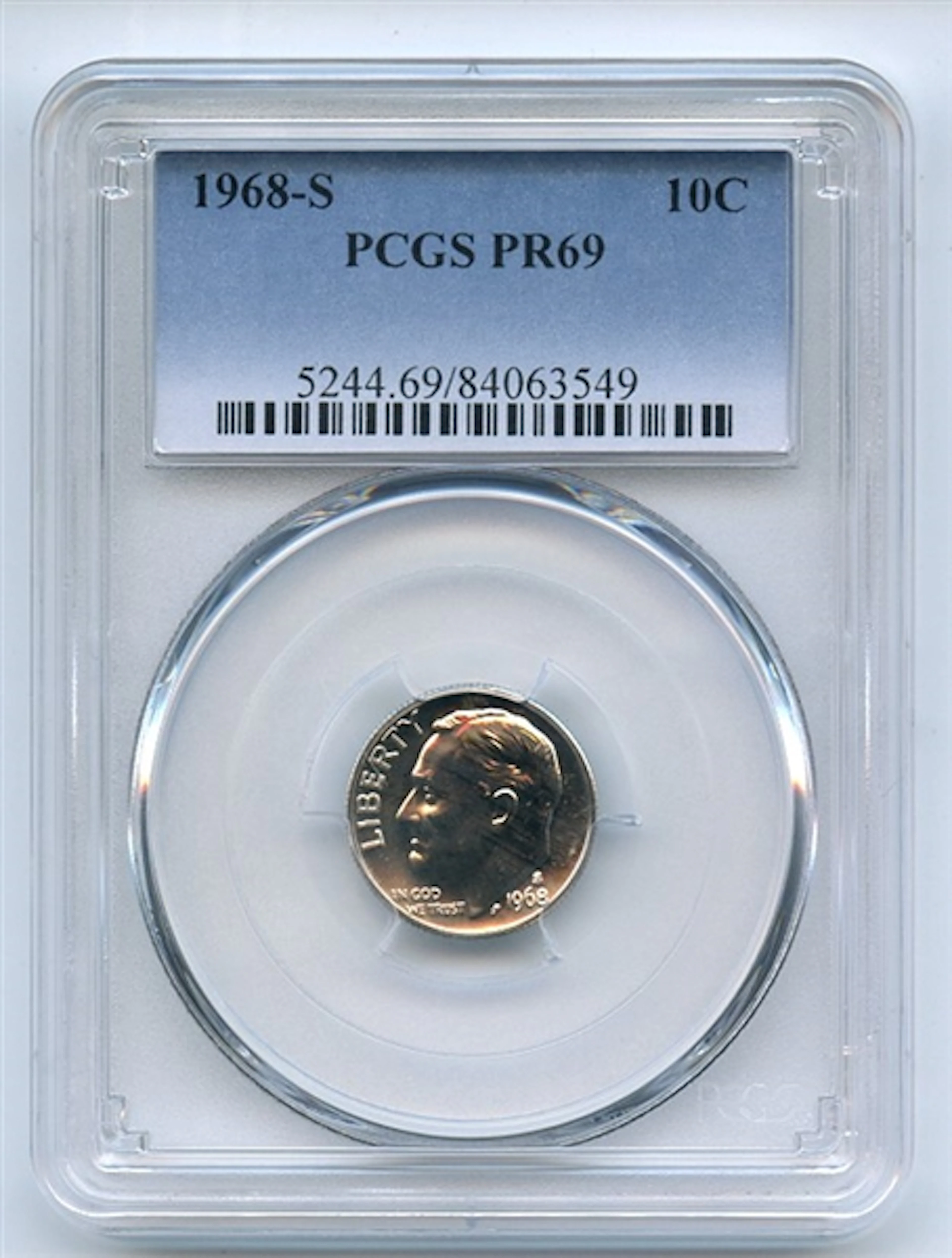 1968 S 10C Roosevelt Dime PCGS PR69 coin