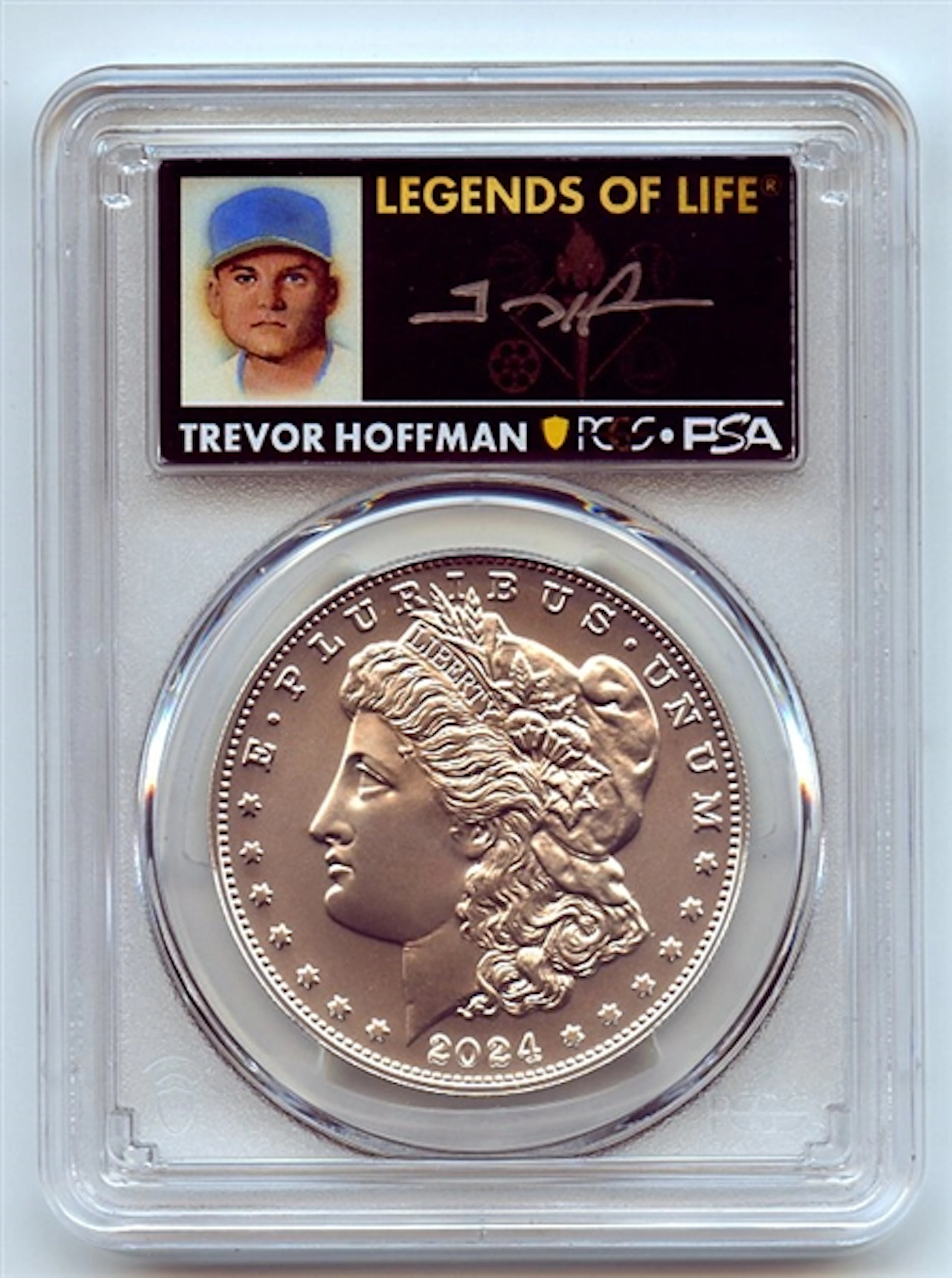 2024 $1 Silver Morgan Dollar PCGS MS70 FS Legends Life Trevor Hoffman coin