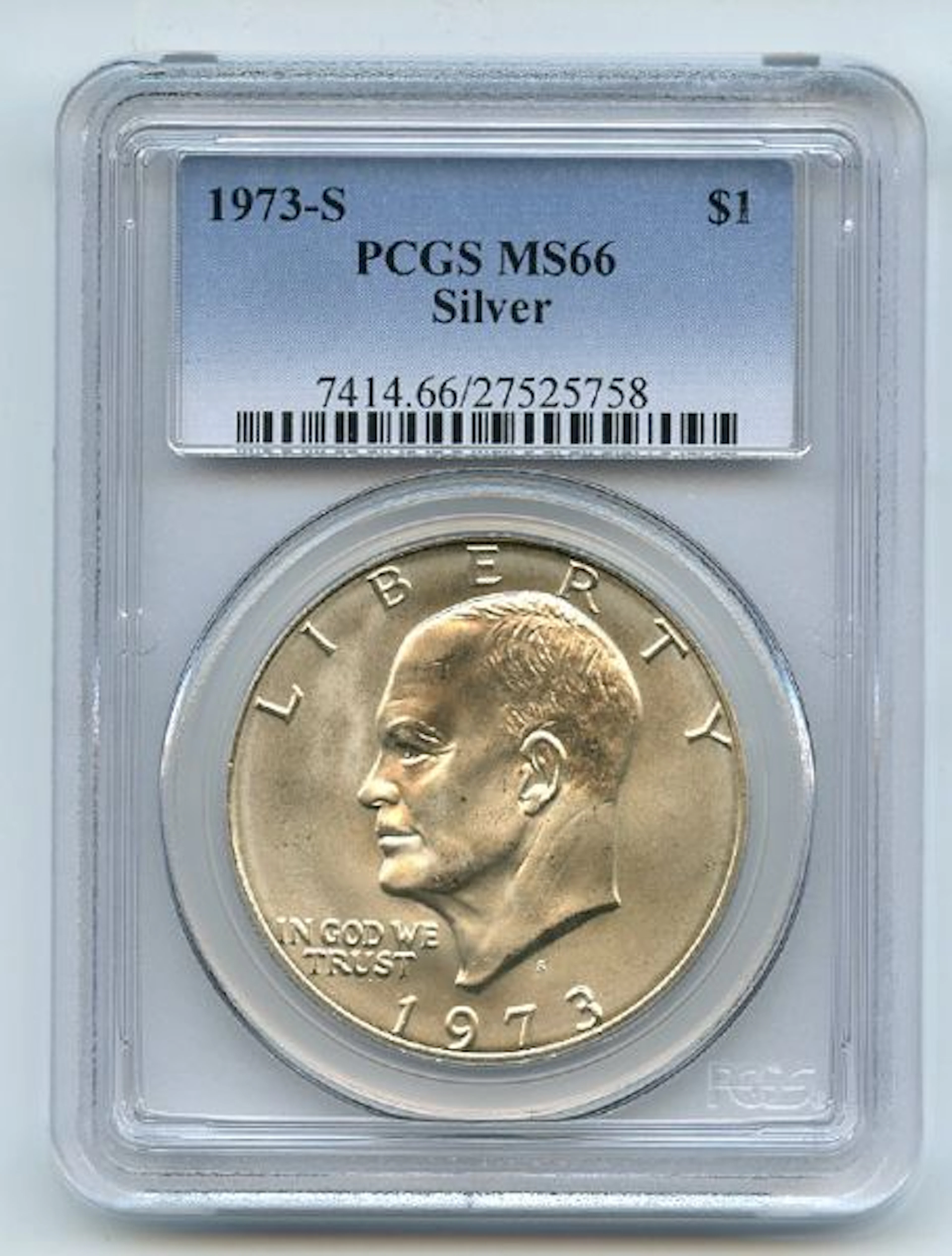 1973 S $1 Silver Ike Eisenhower Dollar PCGS MS66 coin