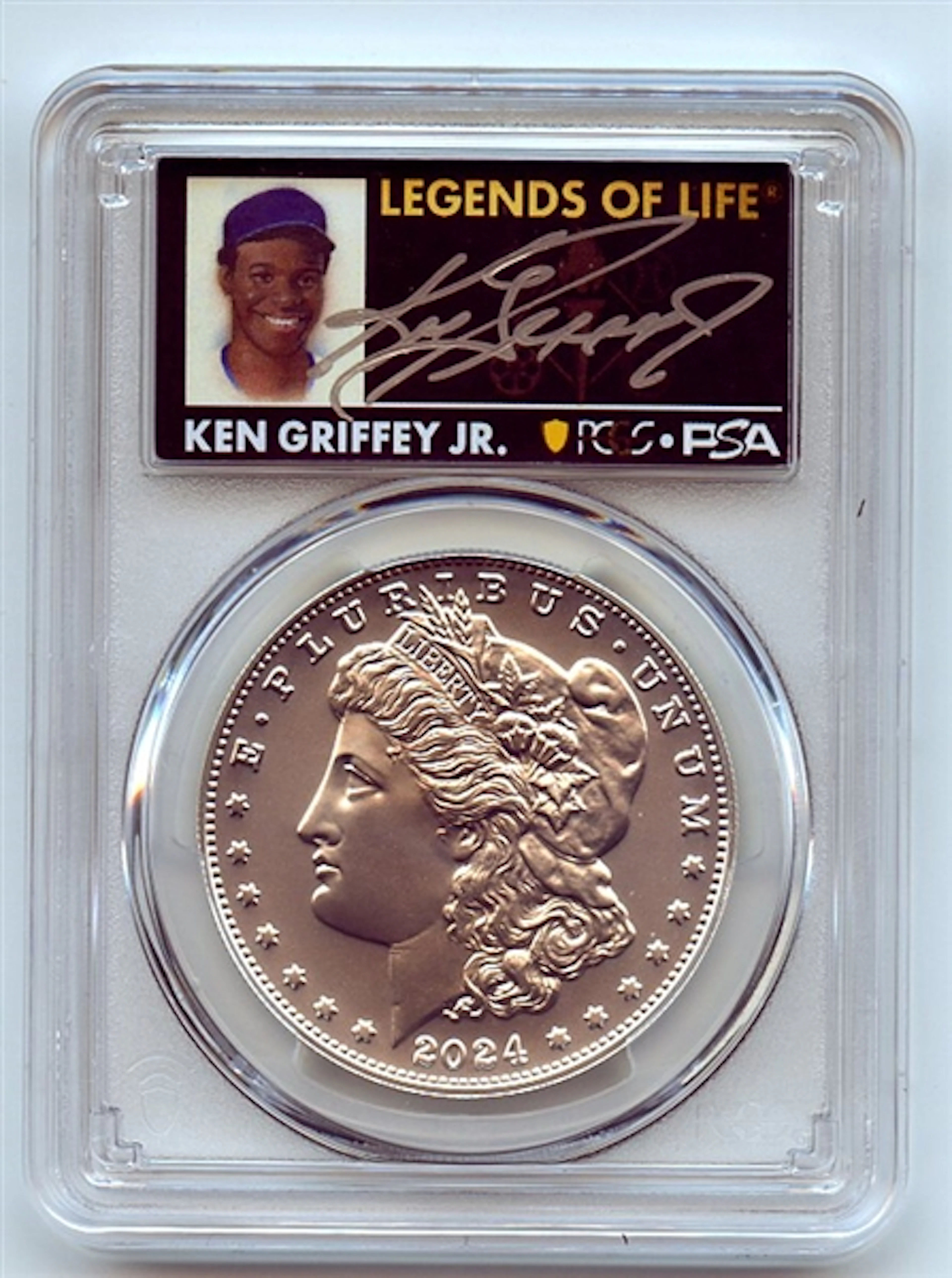 2024 $1 Silver Morgan Dollar PCGS MS70 FS Legends of Life Ken Griffey Jr coin