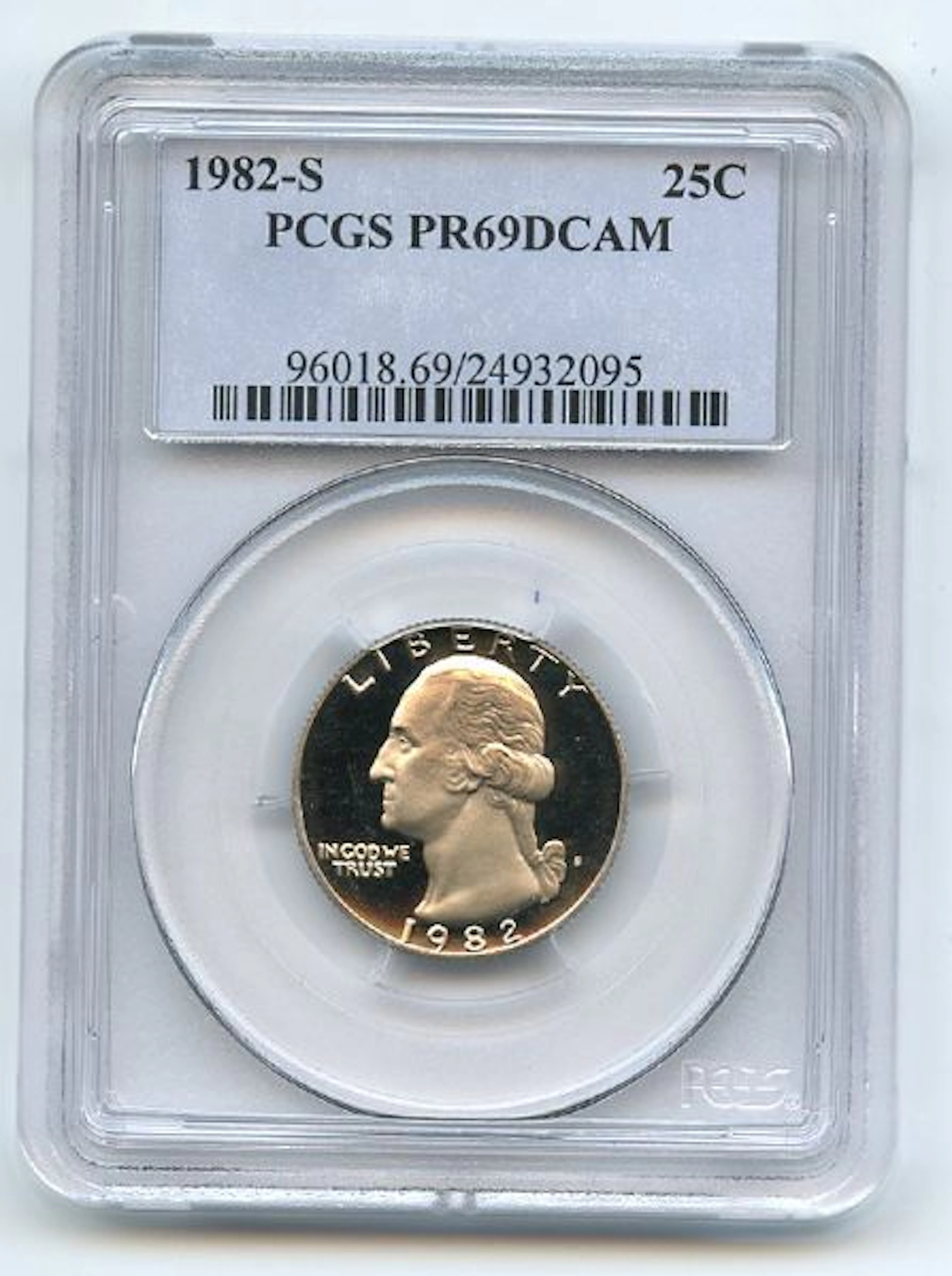 1982 S 25C Washington Quarter Proof PCGS PR69DCAM coin