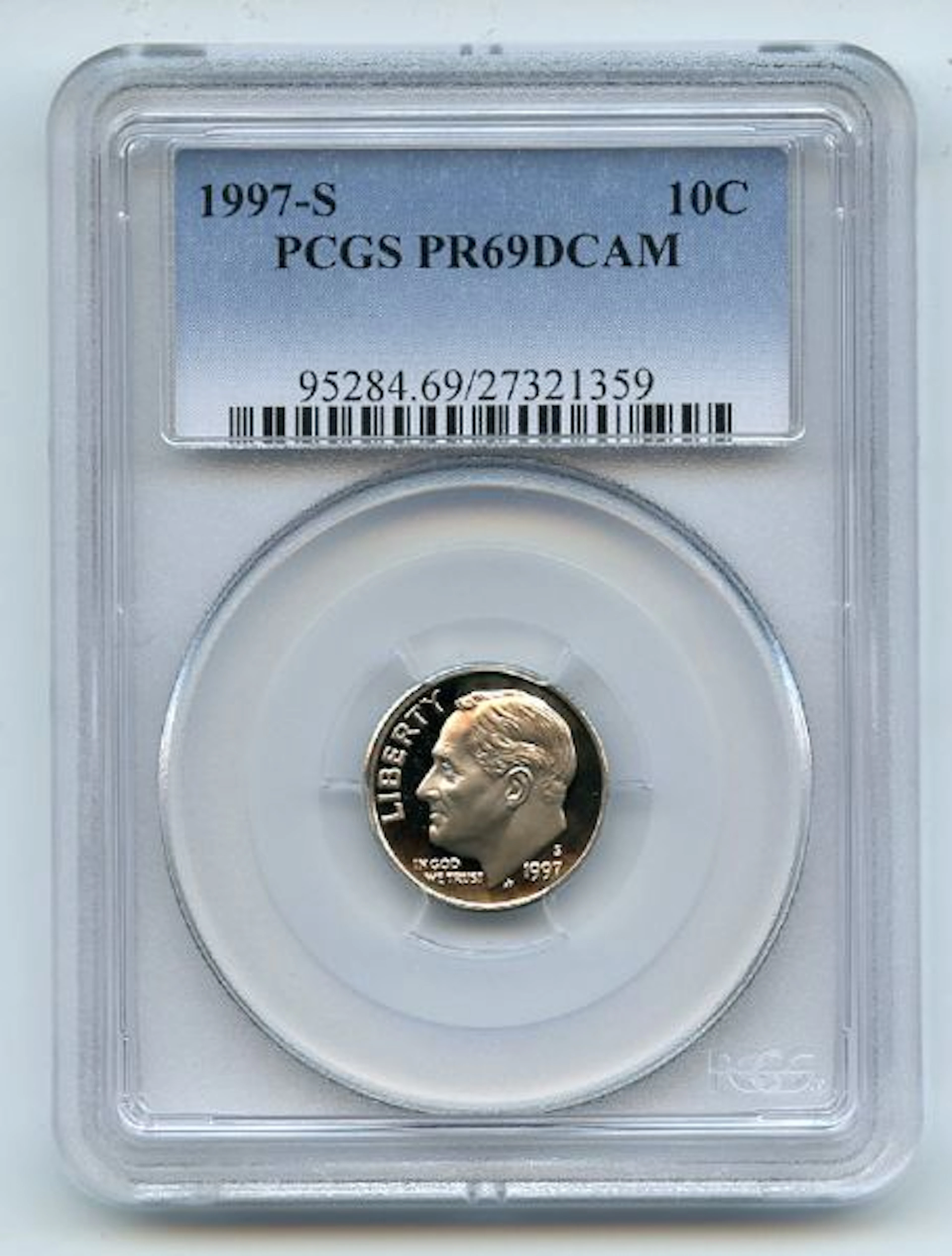 1997 S 10C Roosevelt Dime Proof PCGS PR69DCAM coin