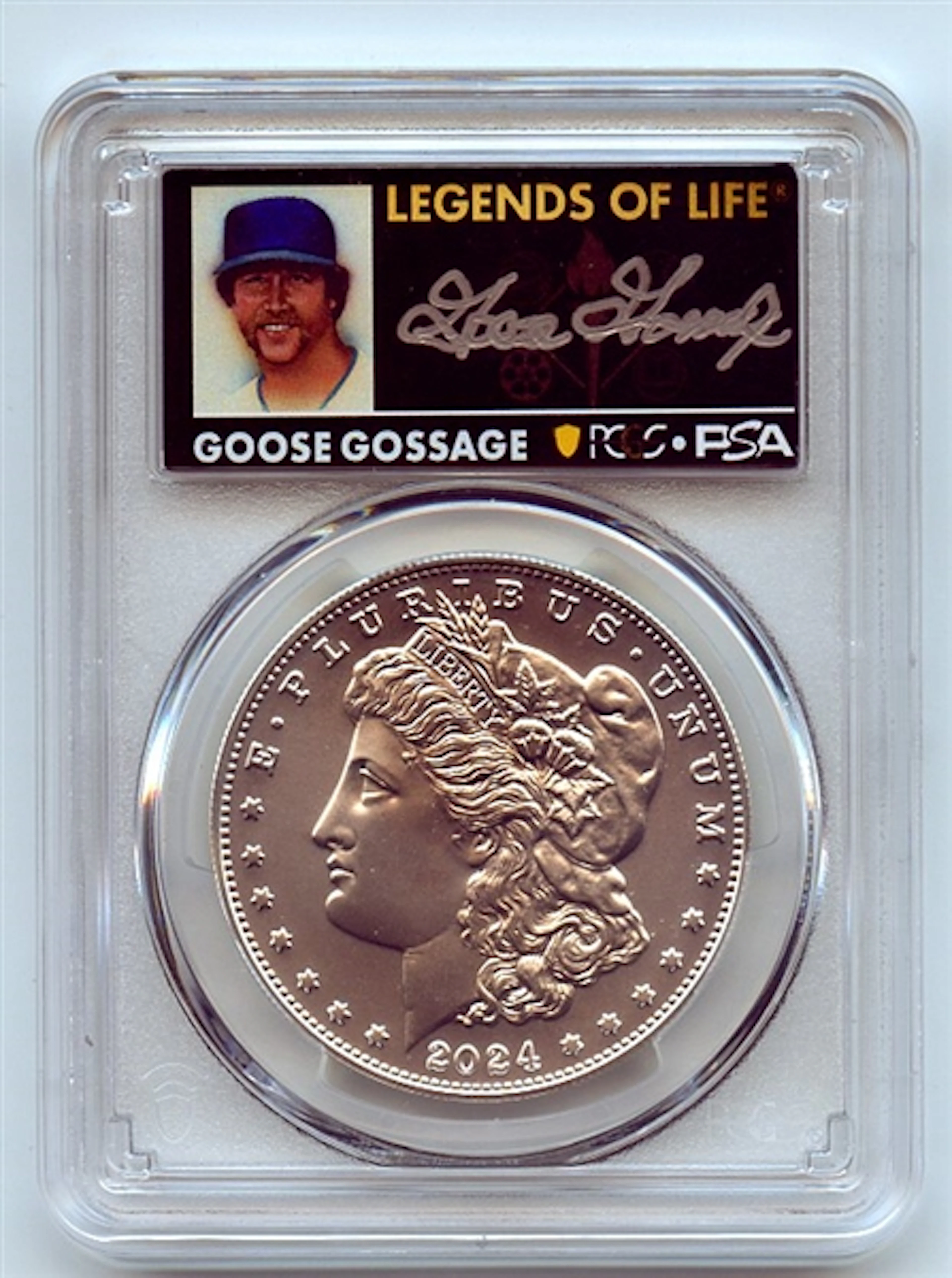 2024 $1 Silver Morgan Dollar PCGS MS70 FS Legends of Life Goose Gossage coin