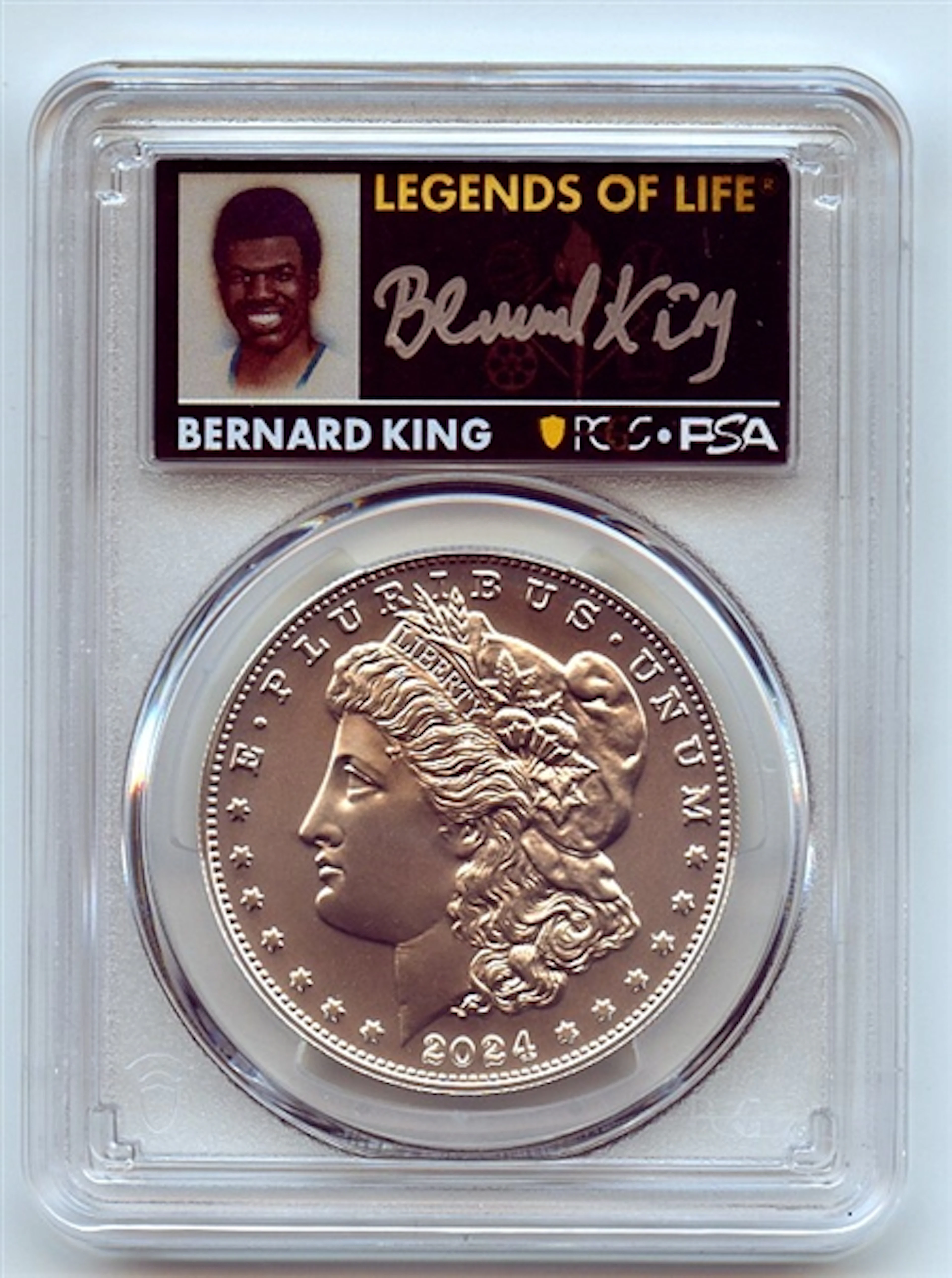 2024 $1 Silver Morgan Dollar PCGS MS70 FS Legends of Life Bernard King coin