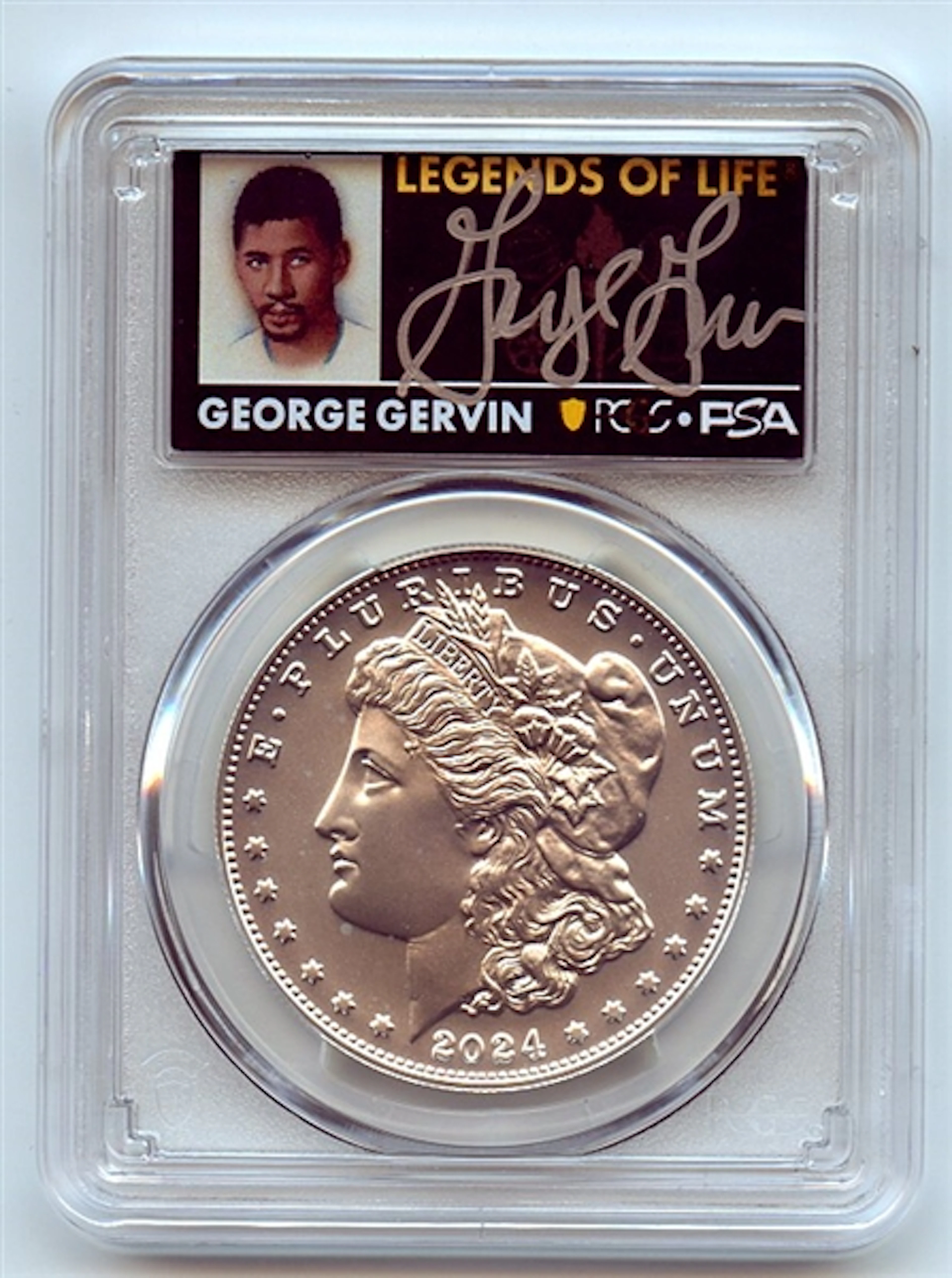 2024 $1 Silver Morgan Dollar PCGS MS70 FS Legends of Life George Gervin coin