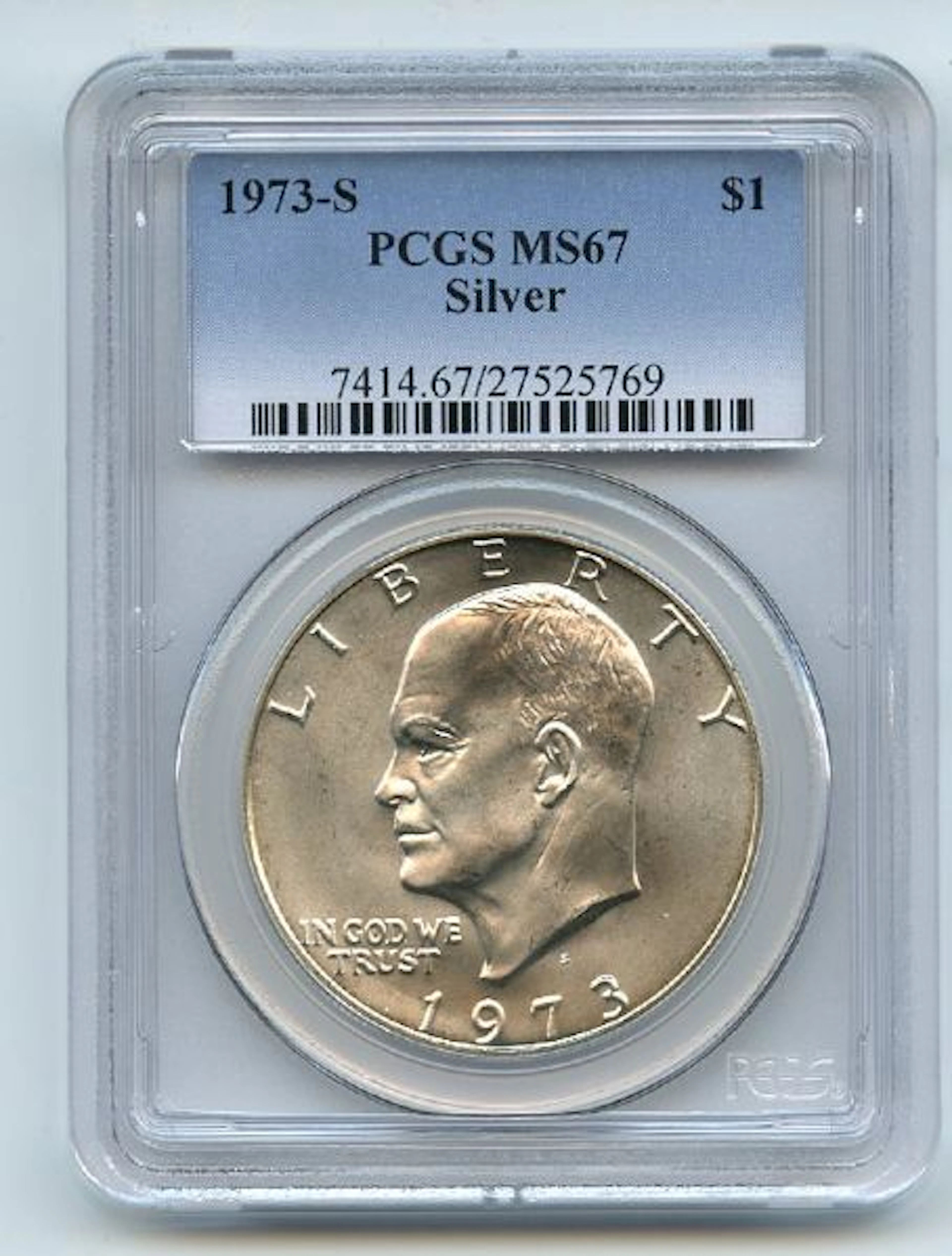 1973 S $1 Silver Ike Eisenhower Dollar PCGS MS67 coin