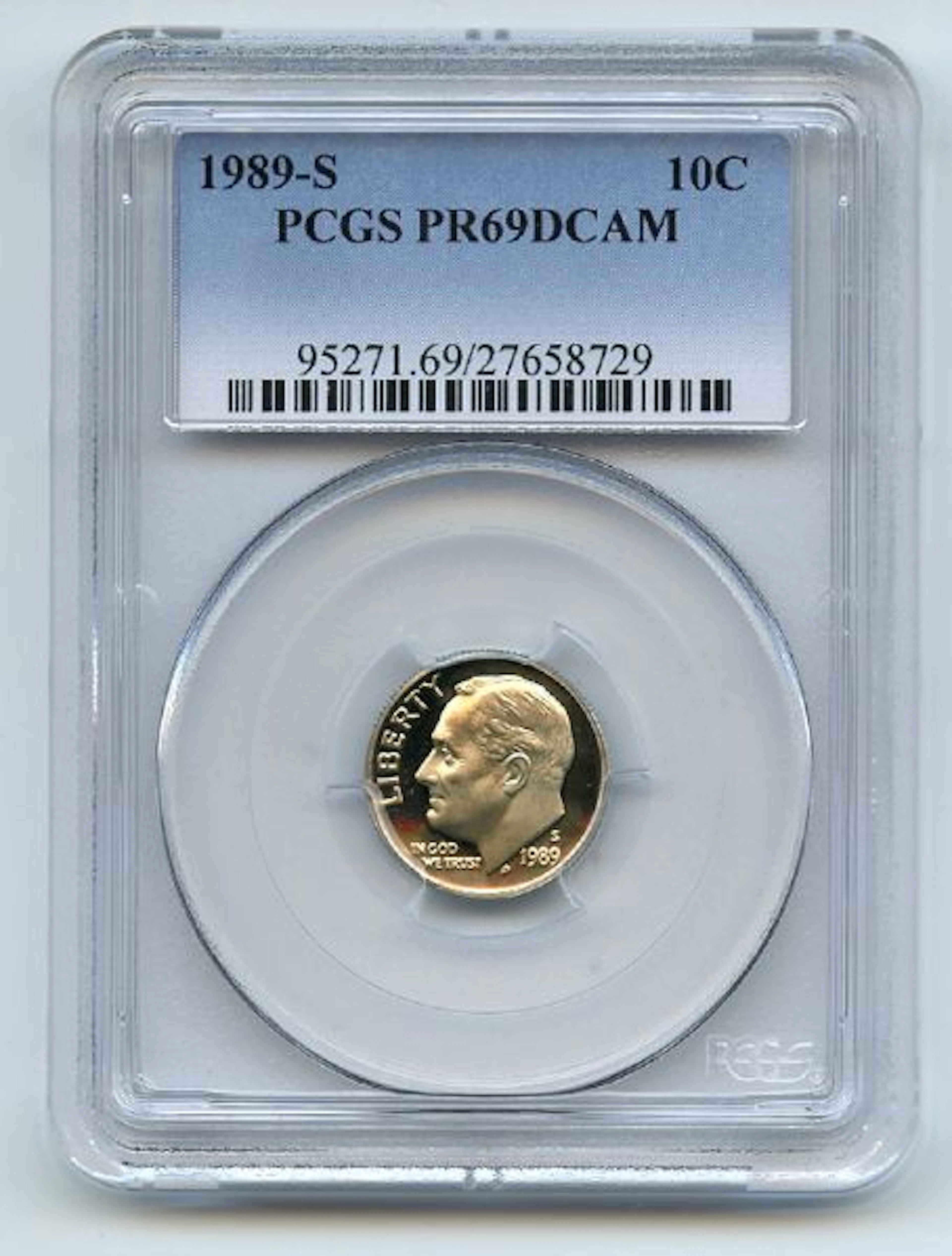 1989 S 10C Roosevelt Dime Proof PCGS PR69DCAM coin