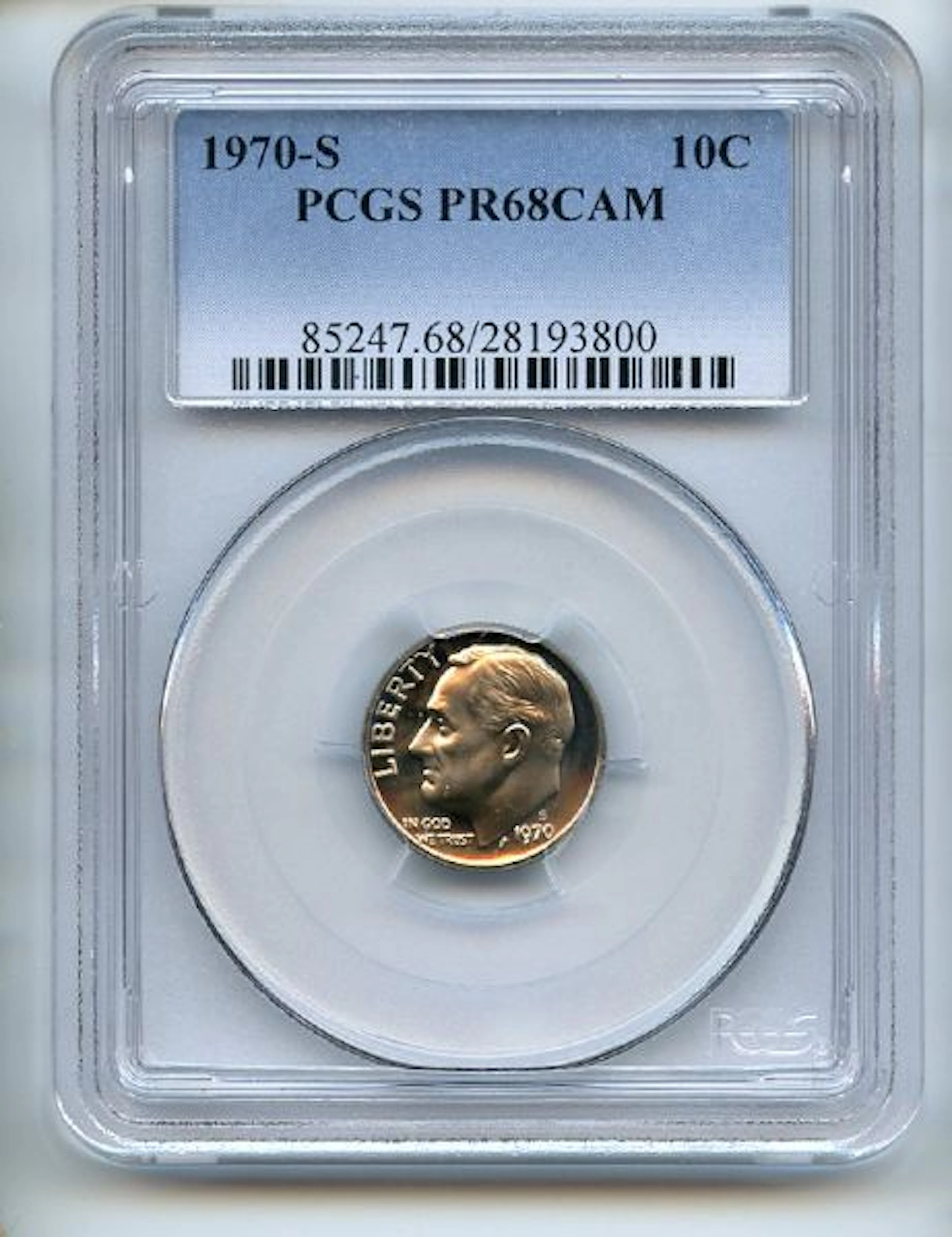 1970 S 10C Roosevelt Dime PCGS PR68CAM coin