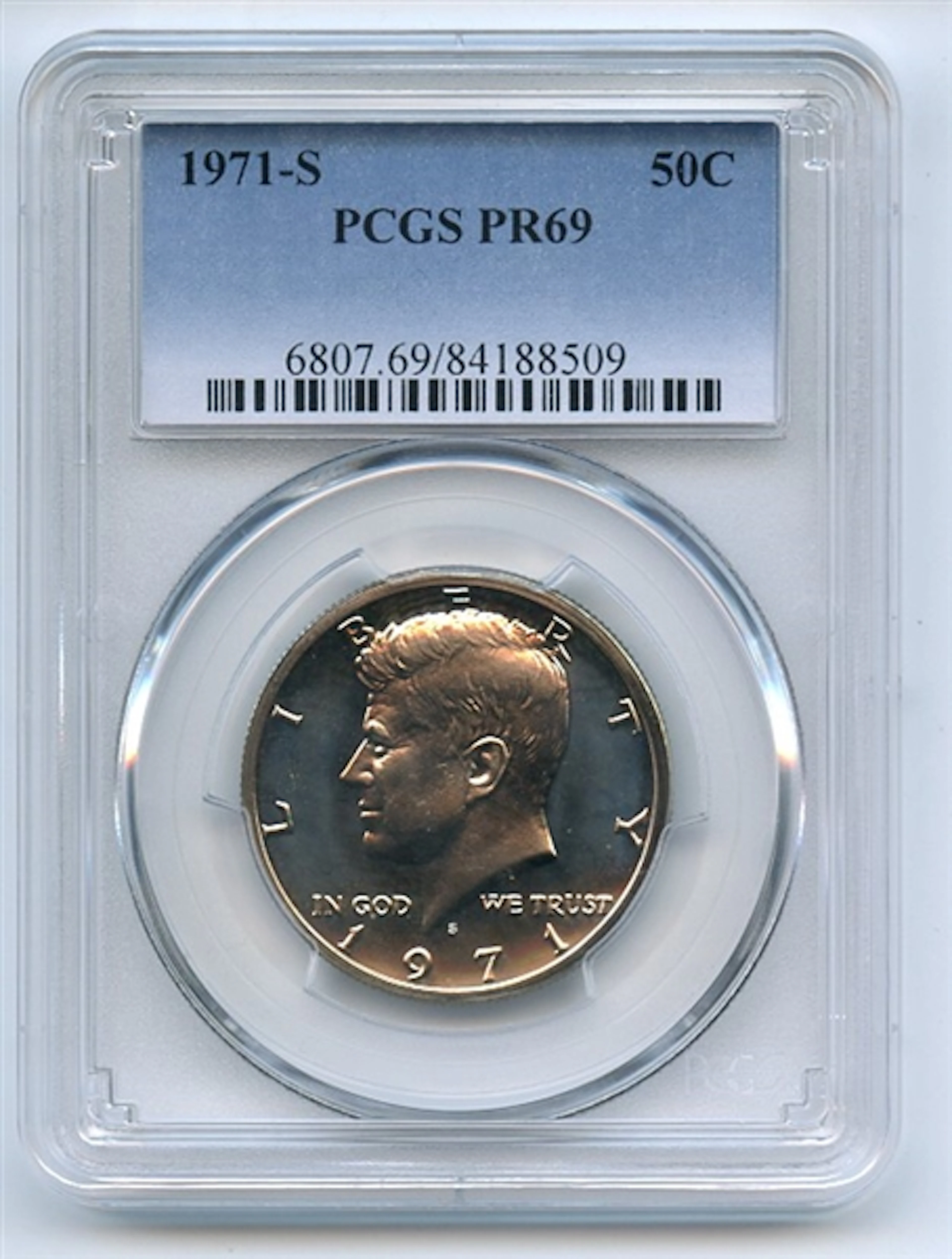 1971 S 50C Kennedy Half Dollar PCGS PR69 coin