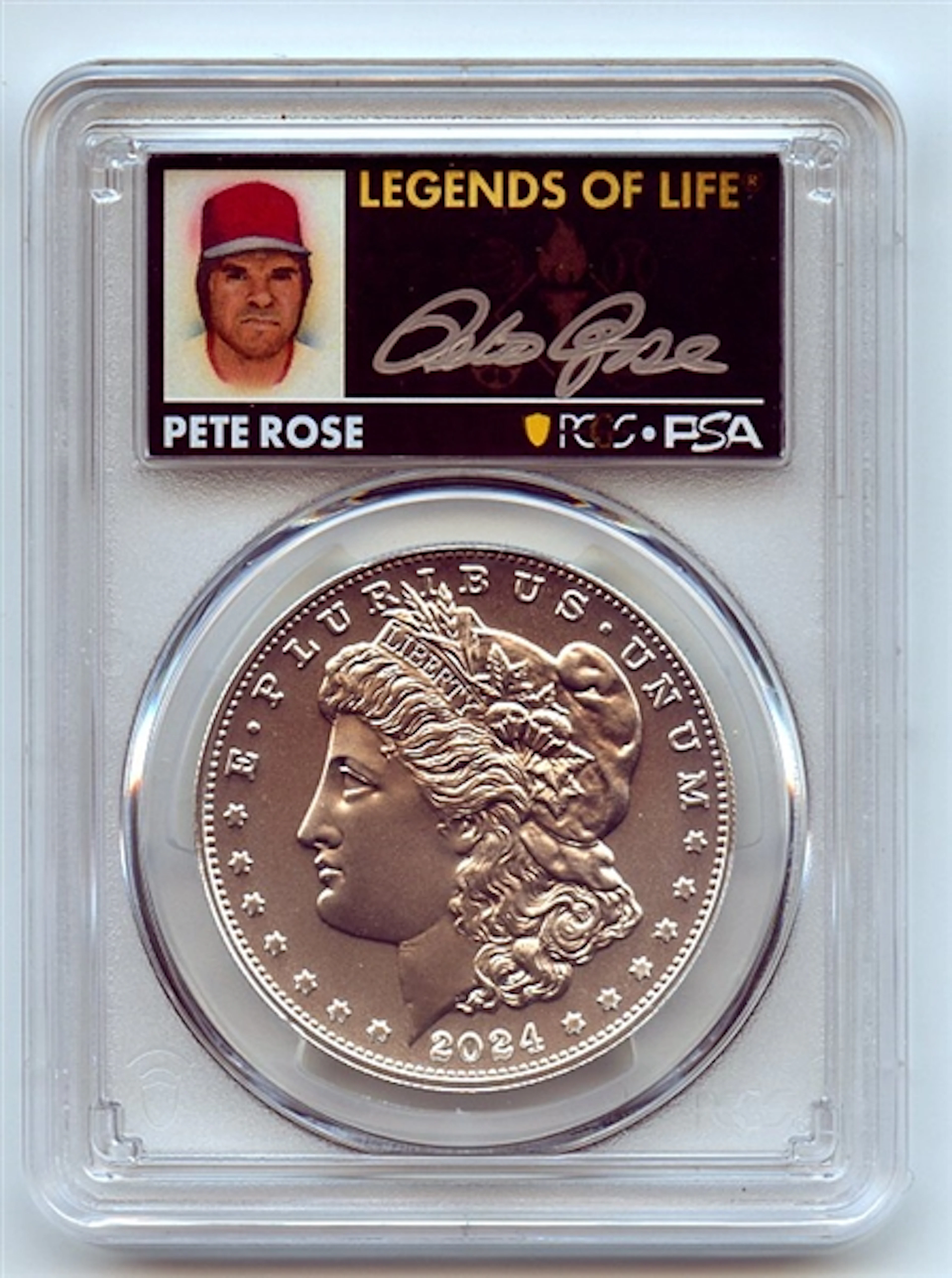 2024 $1 Silver Morgan Dollar PCGS MS70 FS Legends of Life Pete Rose coin