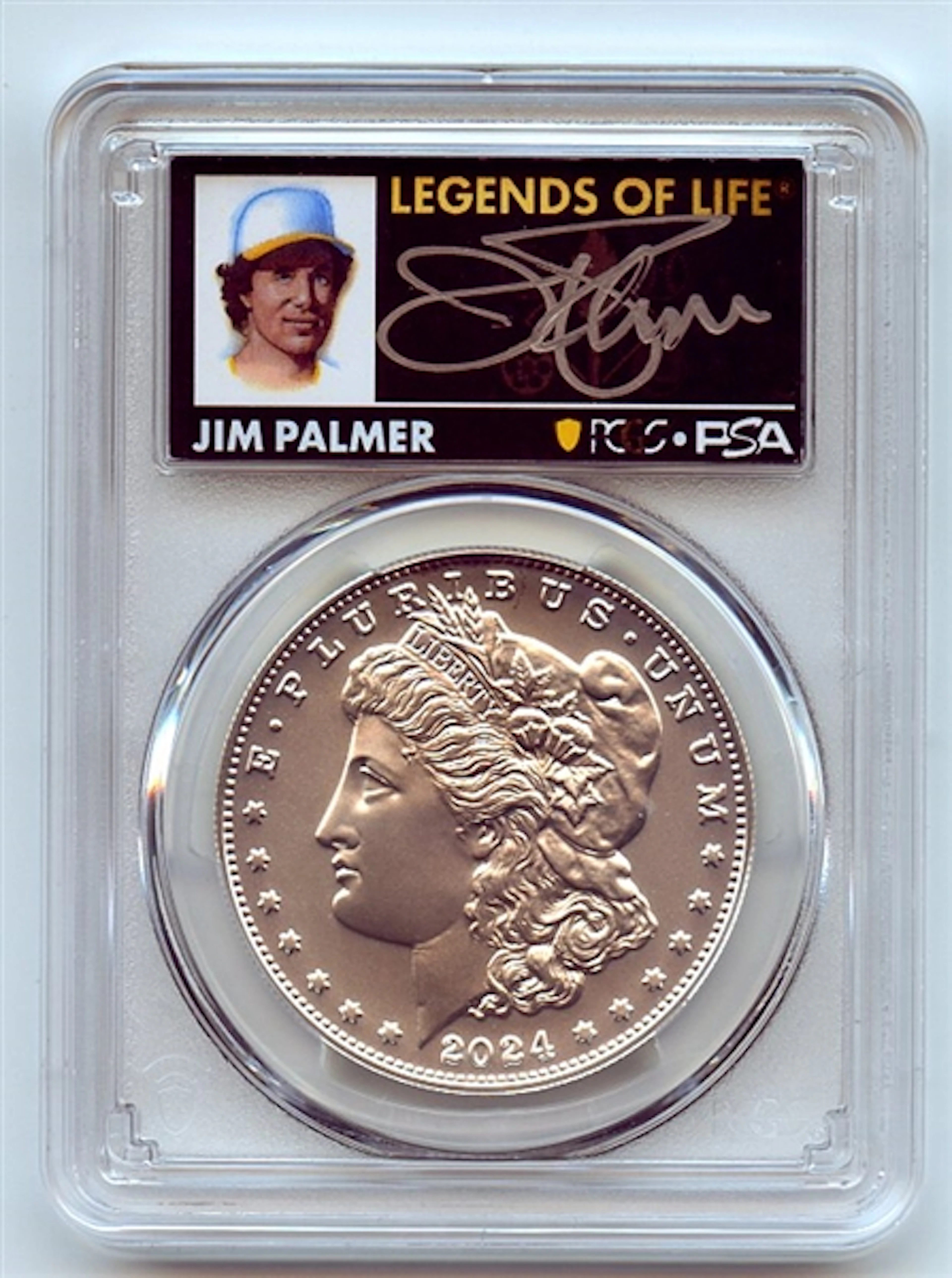 2024 $1 Silver Morgan Dollar PCGS MS70 FS Legends of Life Jim Palmer coin