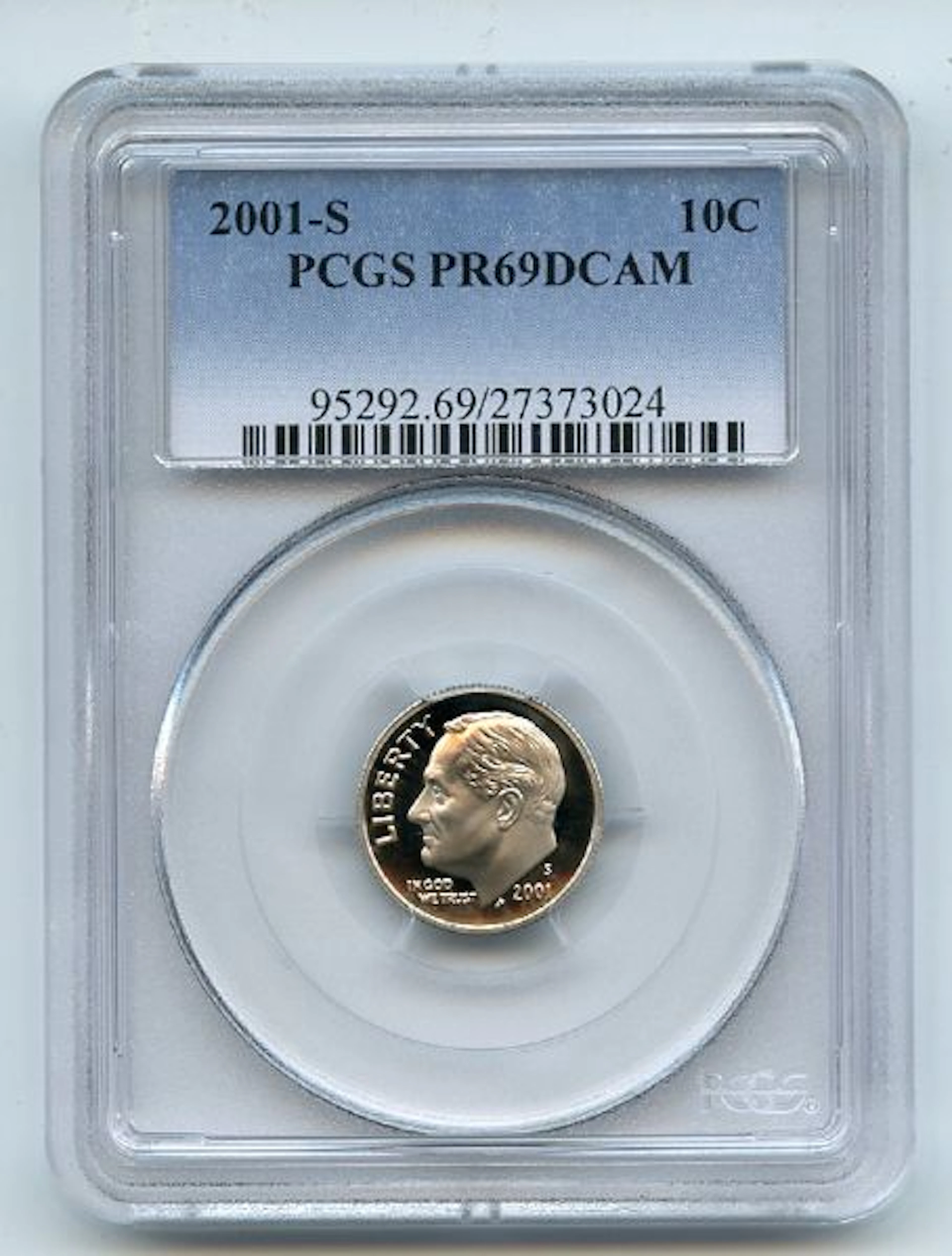 2001 S 10C Clad Roosevelt Dime PCGS PR69DCAM coin