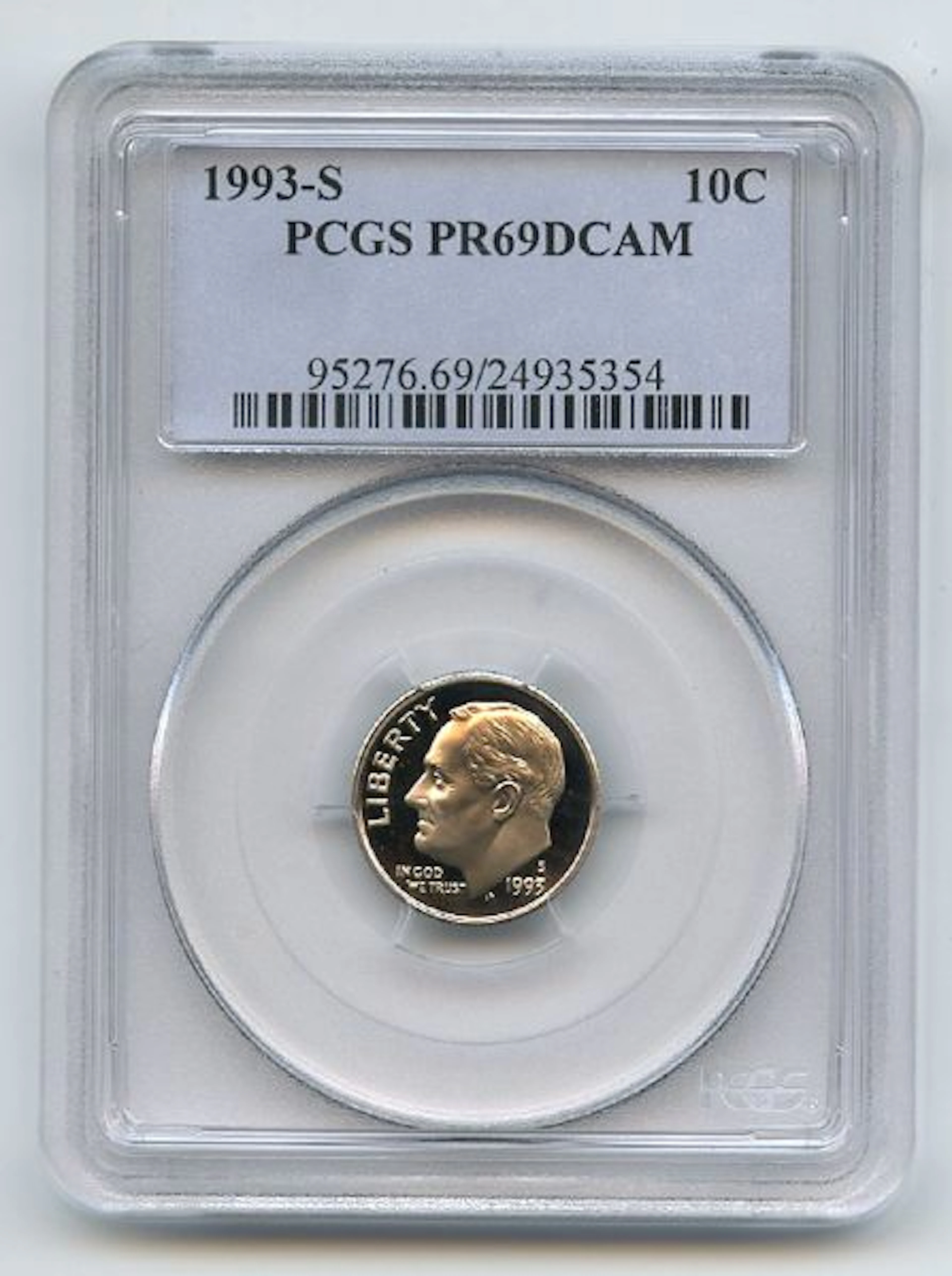 1993 S 10C Roosevelt Dime Proof PCGS PR69DCAM coin