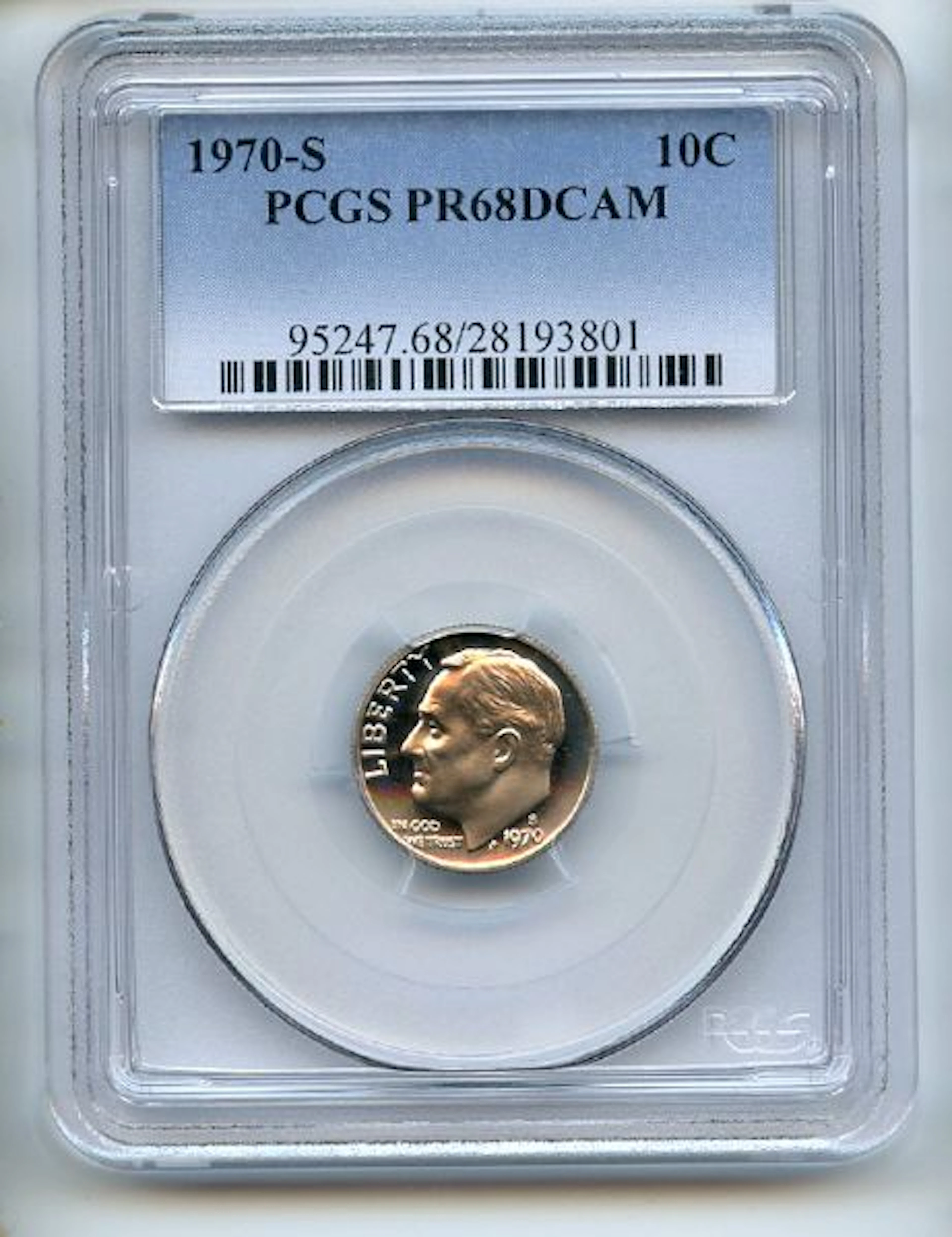 1970 S 10C Roosevelt Dime PCGS PR68DCAM coin