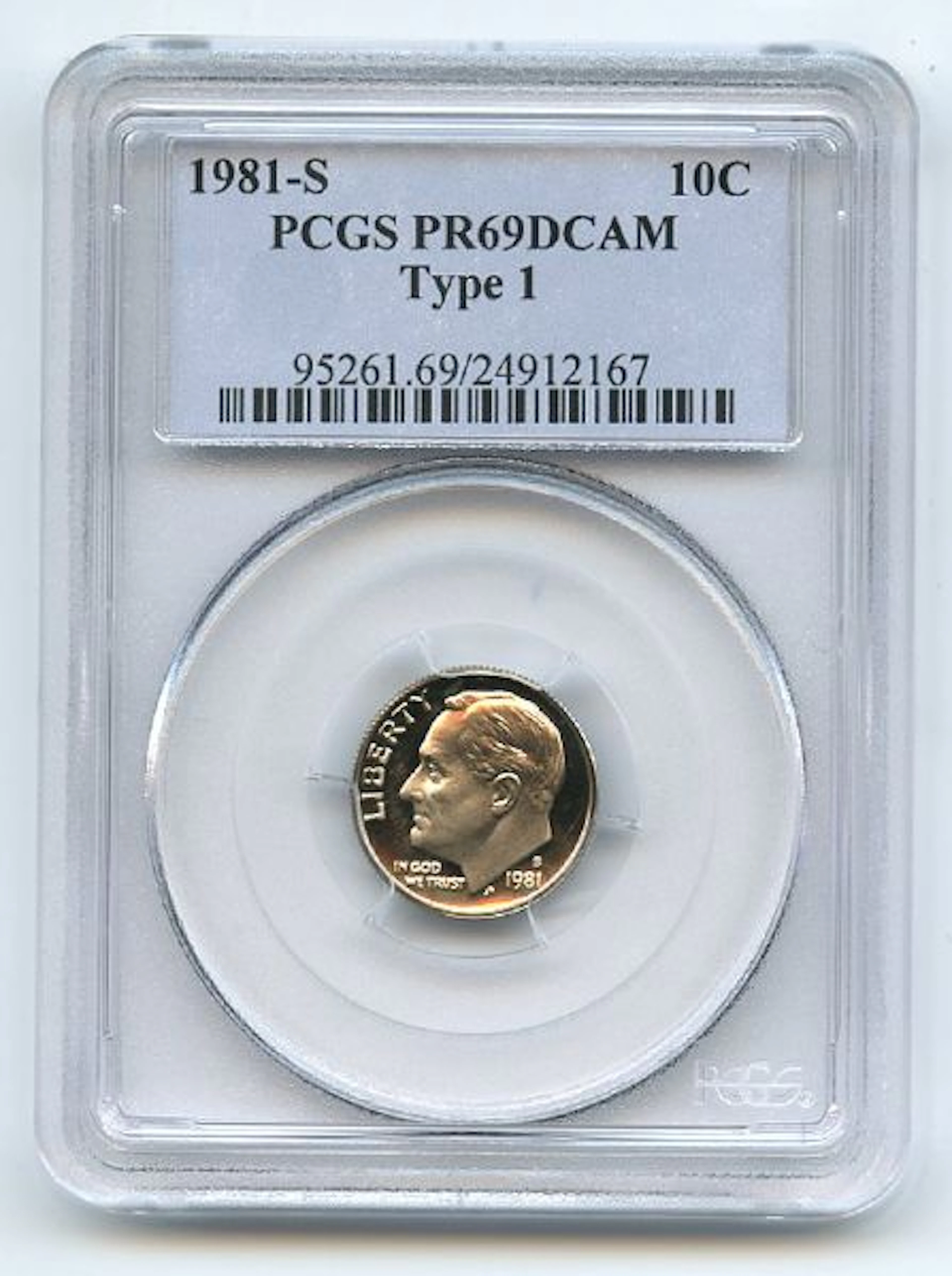 1981 S 10C Roosevelt Dime Proof PCGS PR69DCAM coin