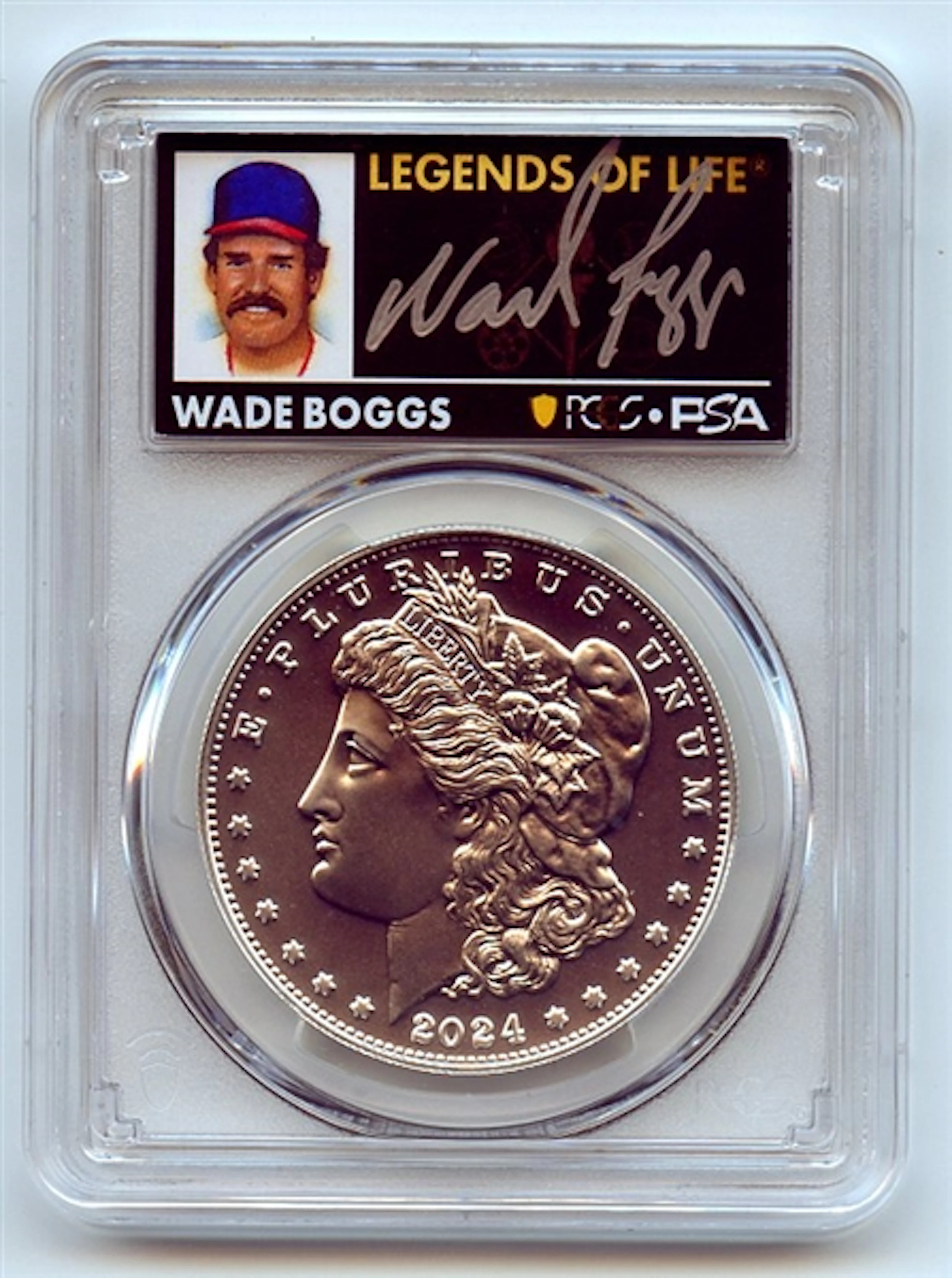 2024 $1 Silver Morgan Dollar PCGS MS70 FS Legends of Life Wade Boggs coin