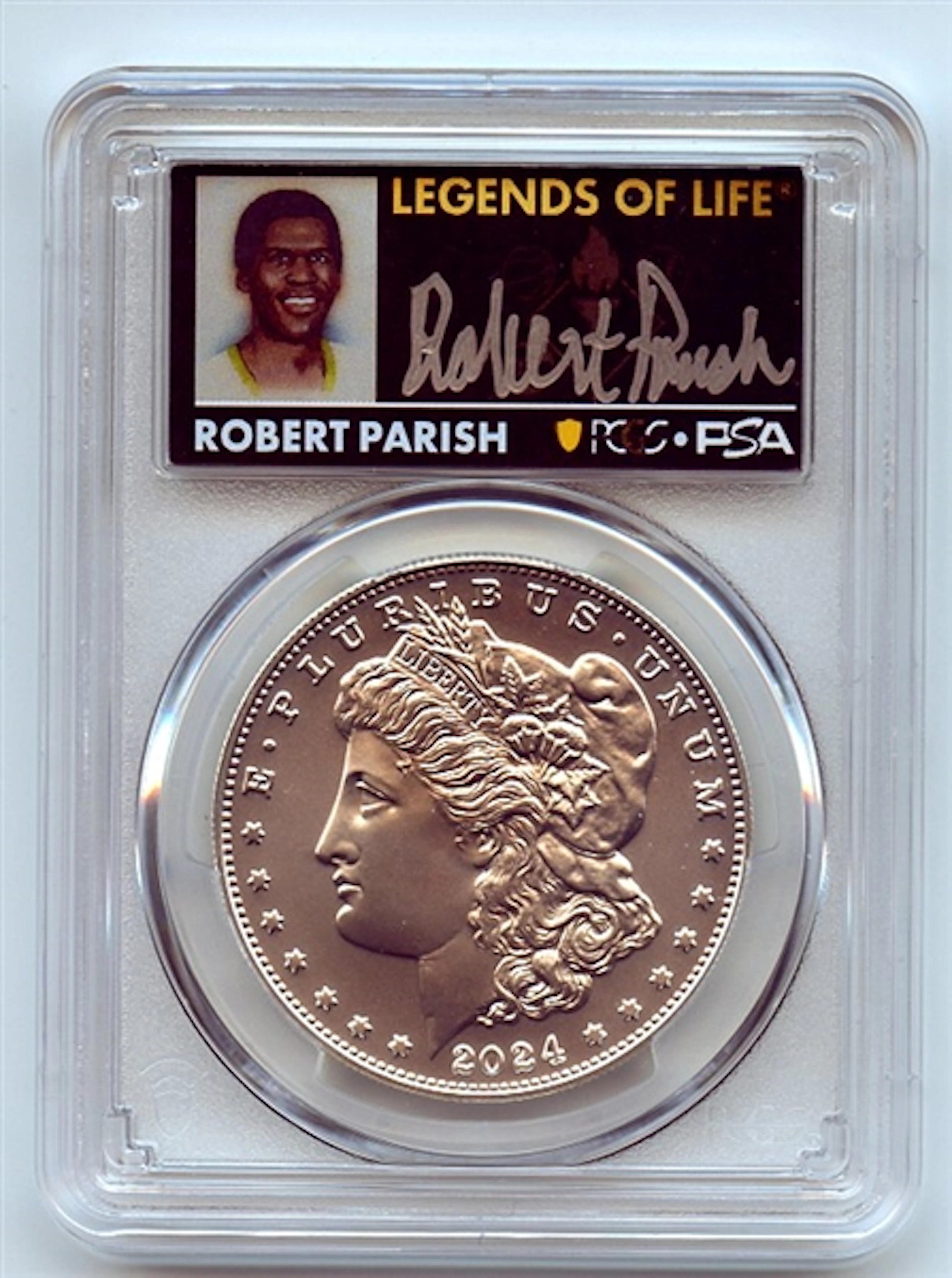 2024 $1 Silver Morgan Dollar PCGS MS70 FS Legends of Life Robert Parish coin