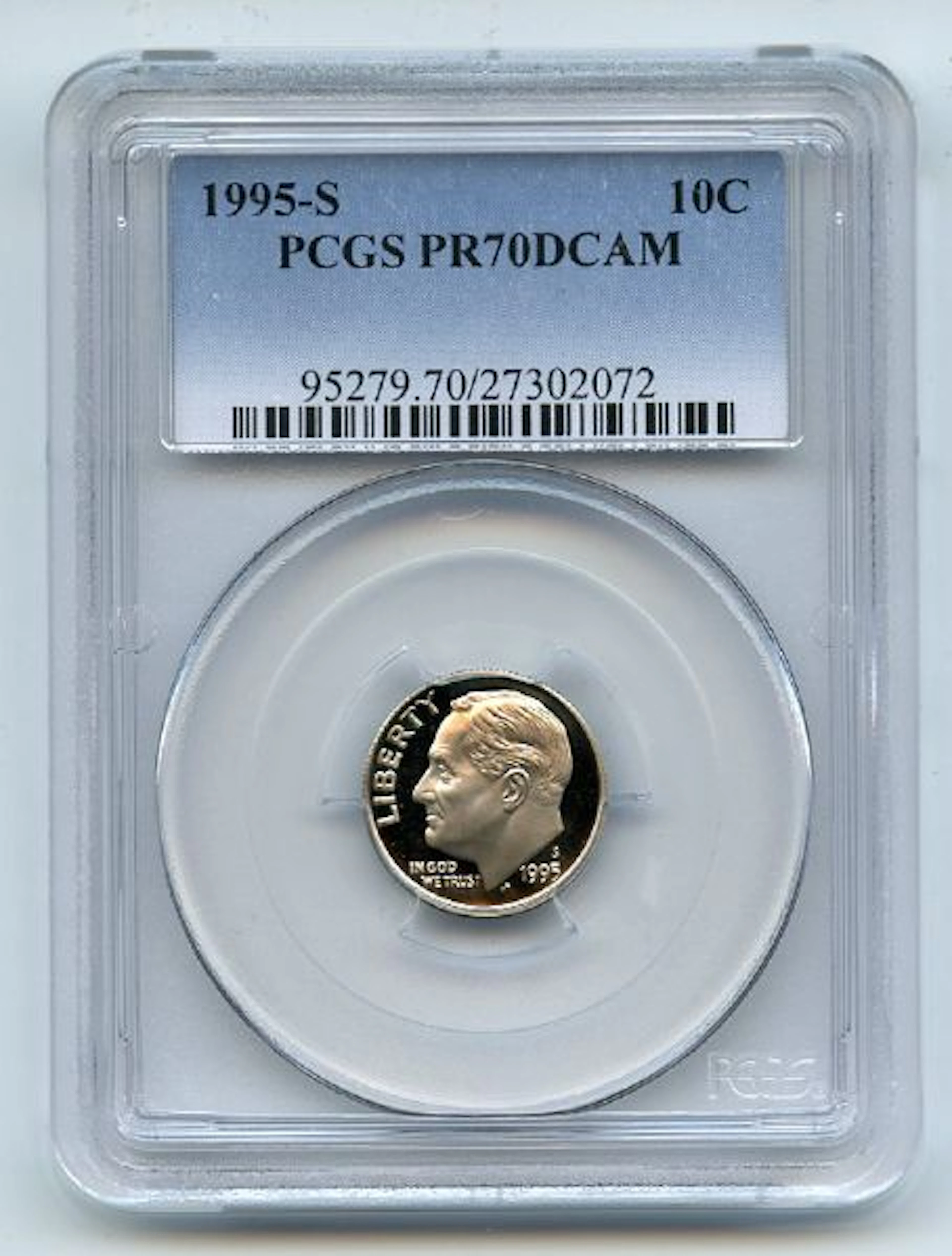 1995 S 10C Roosevelt Dime Proof PCGS PR70DCAM coin
