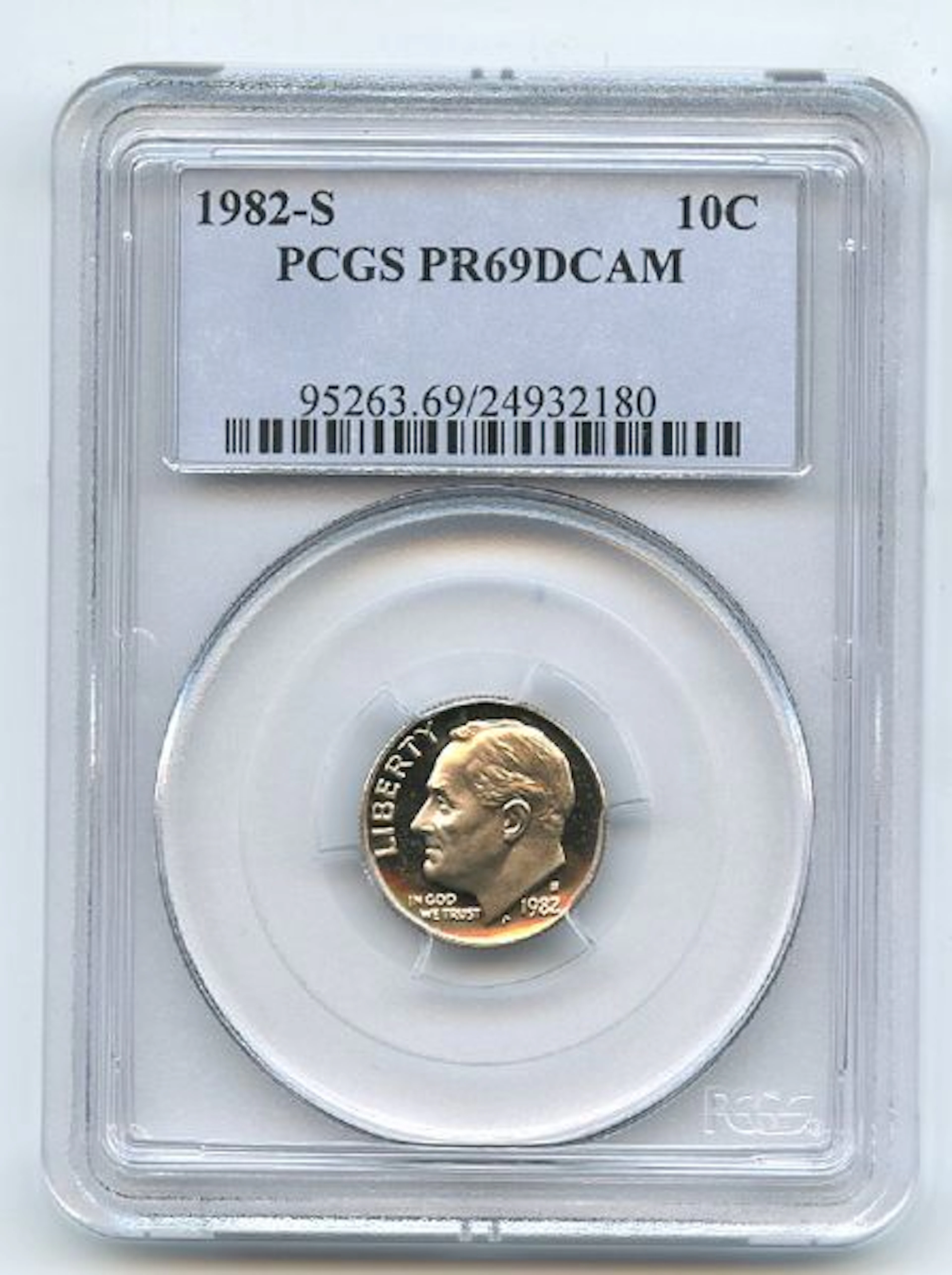 1982 S 10C Roosevelt Dime Proof PCGS PR69DCAM coin