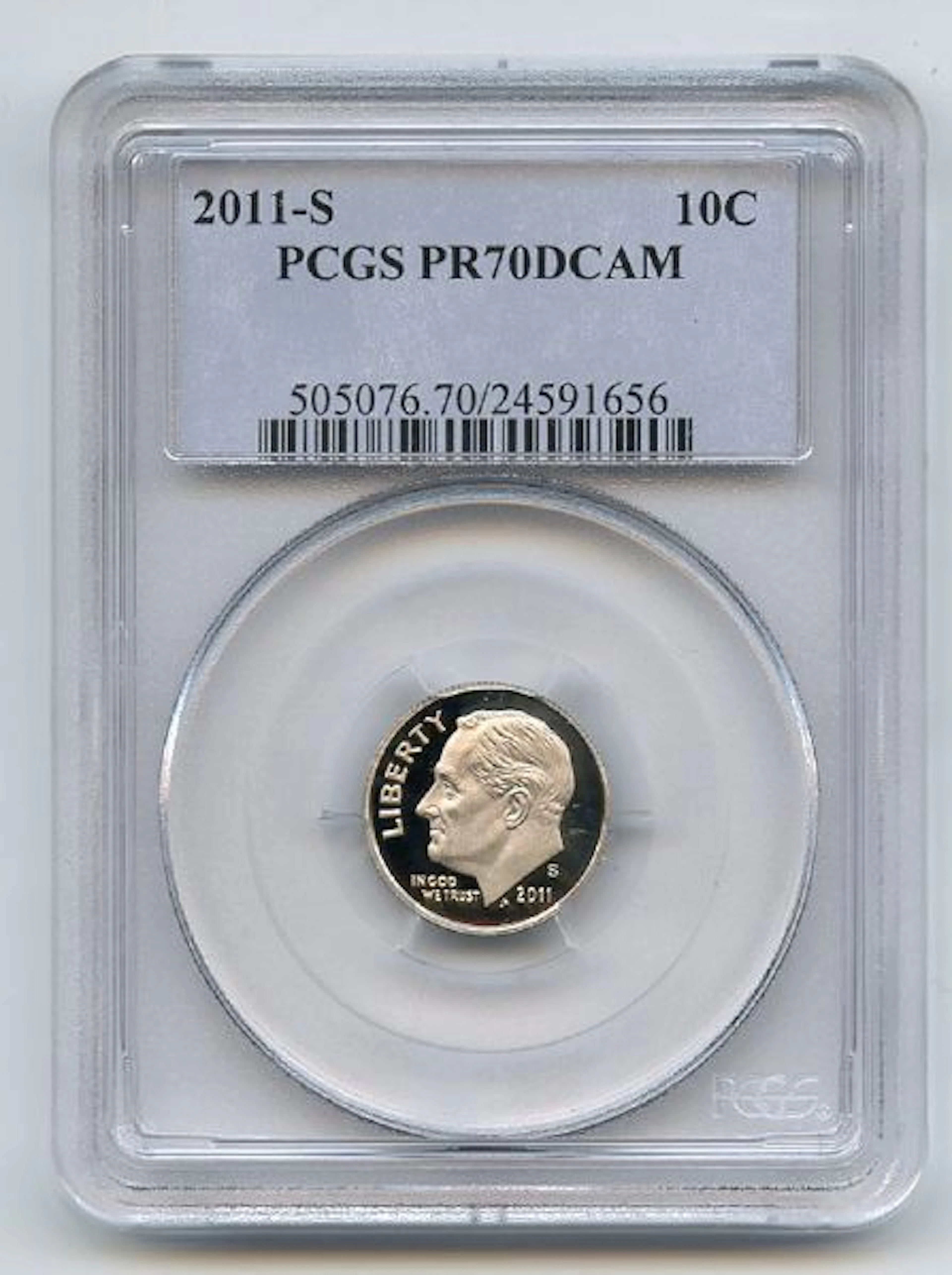2011 S 10C Clad Roosevelt Dime PCGS PR70DCAM coin
