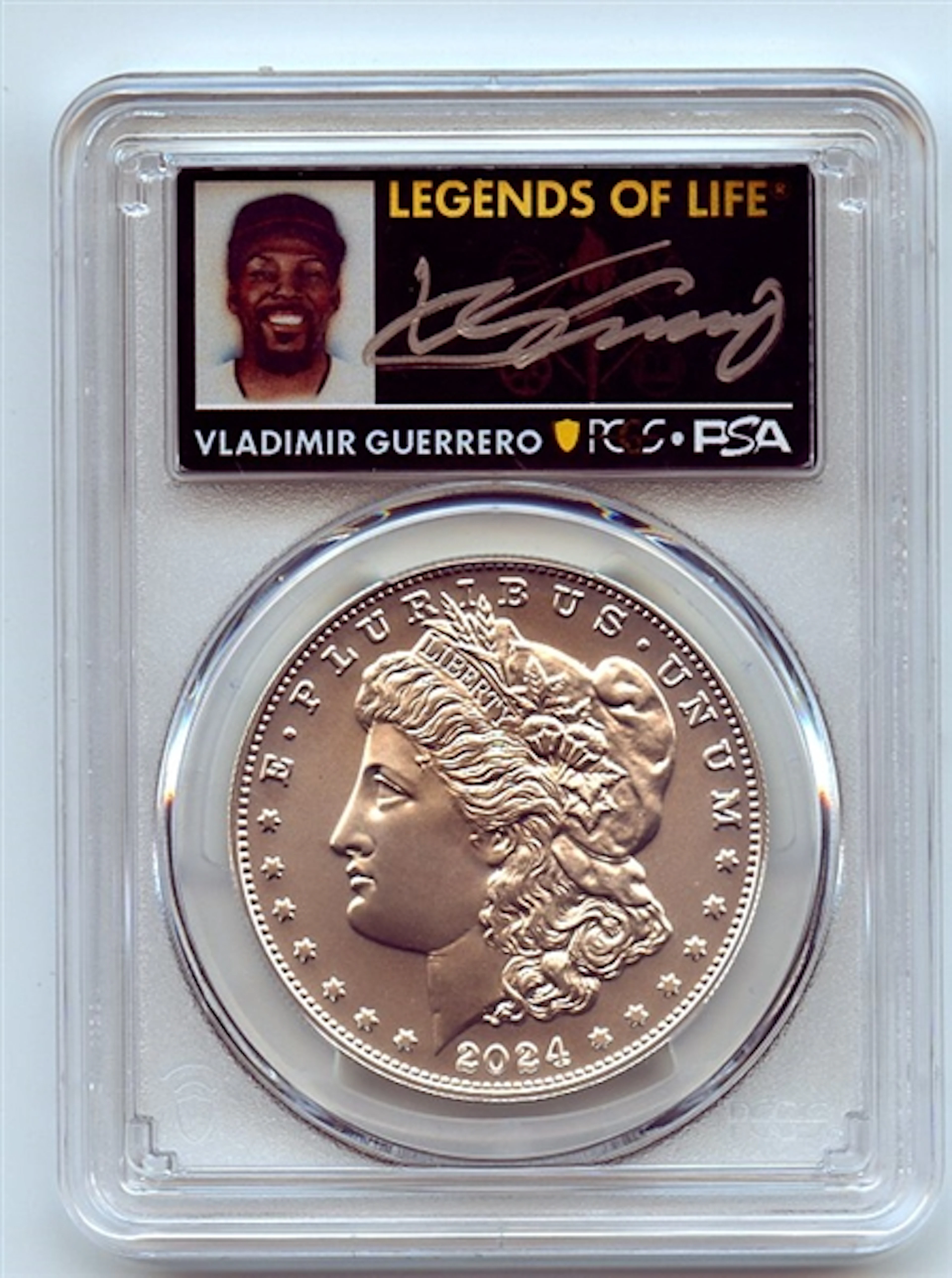 2024 $1 Silver Morgan Dollar PCGS MS70 FS Legends Life Vladimir Guerrero coin