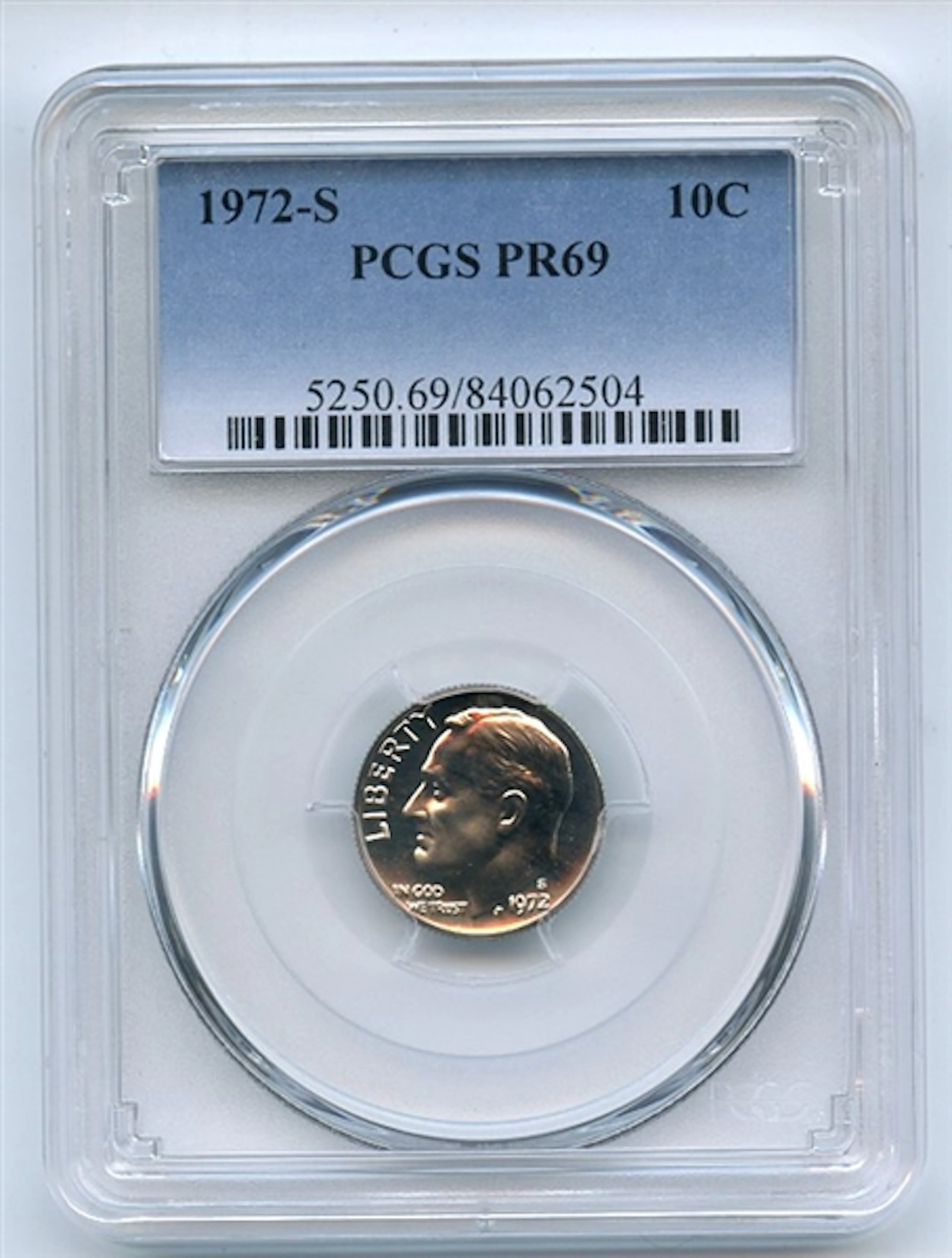 1972 S 10C Roosevelt Dime PCGS PR69 coin