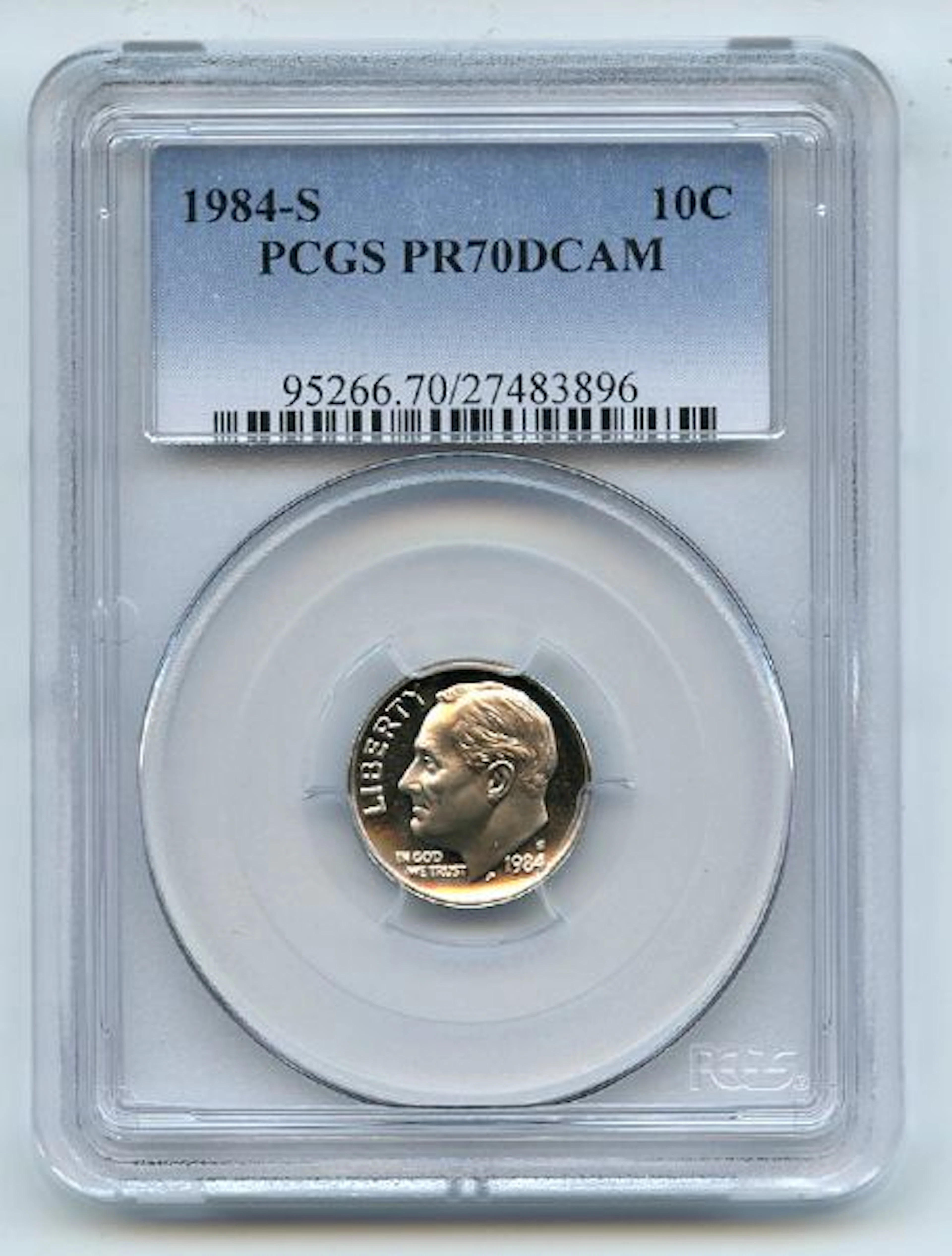 1984 S 10C Roosevelt Dime Proof PCGS PR70DCAM coin