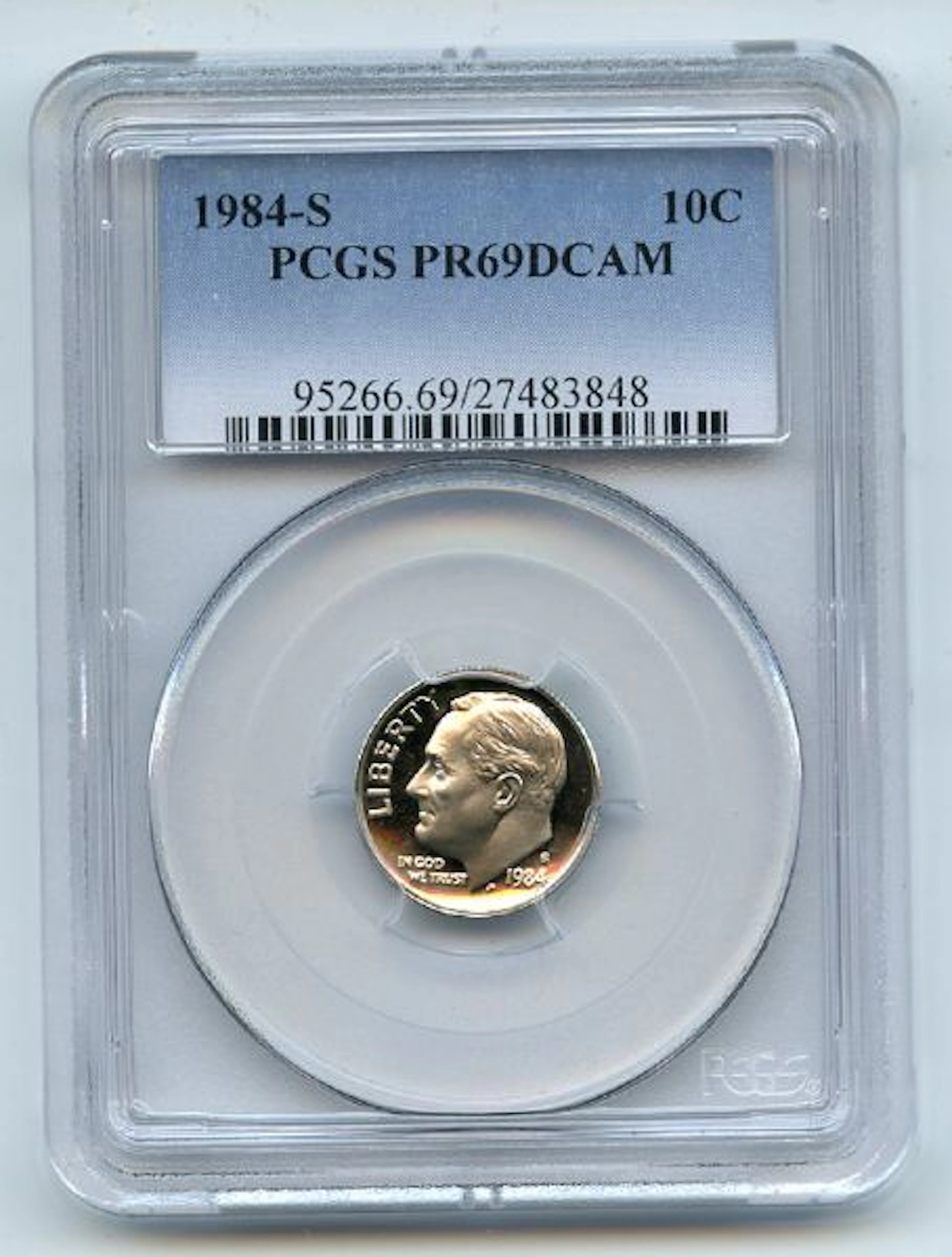 1984 S 10C Roosevelt Dime Proof PCGS PR69DCAM coin