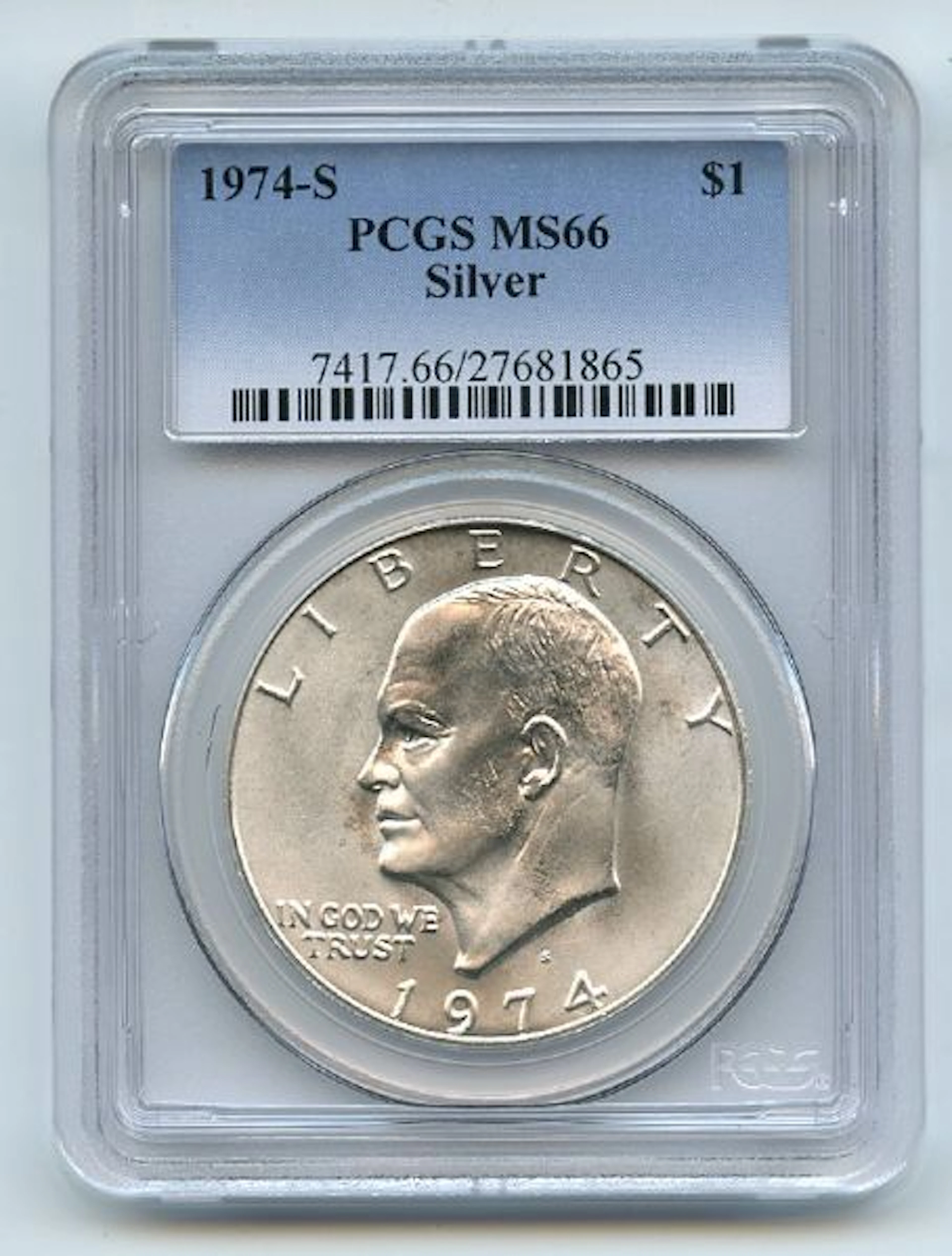 1974 S $1 Silver Ike Eisenhower Dollar PCGS MS66 coin