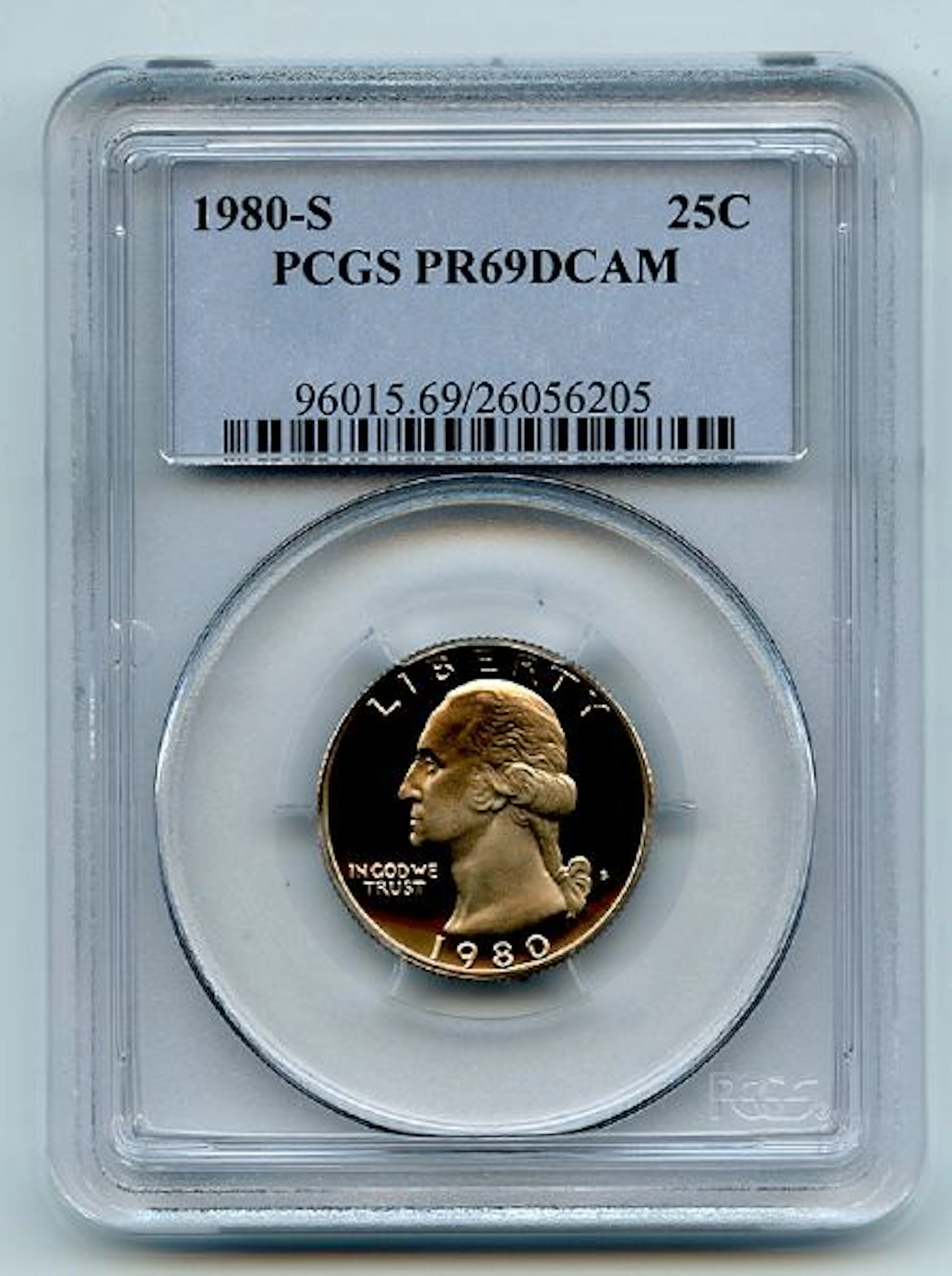 1980 S 25C Washington Quarter Proof PCGS PR69DCAM coin