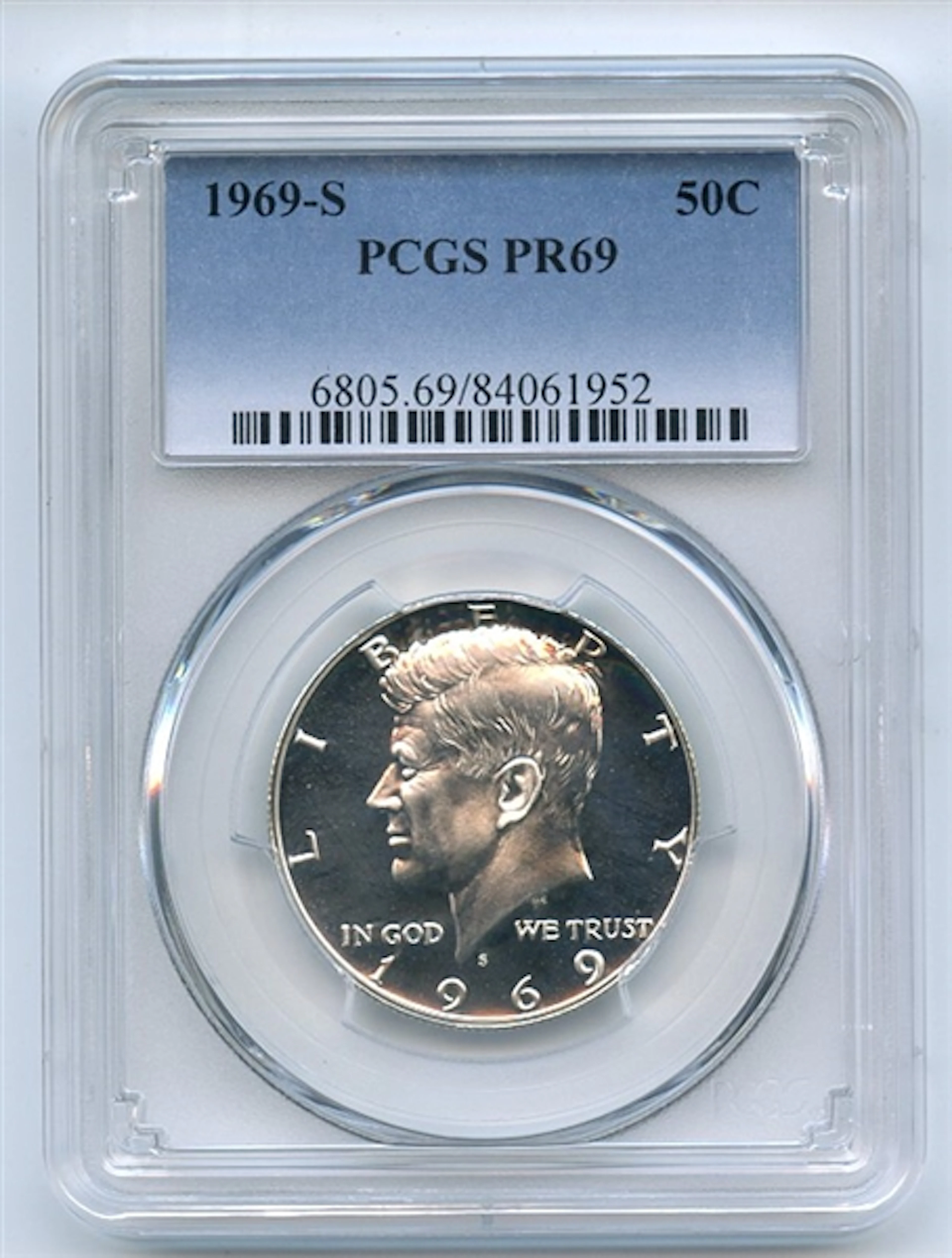 1969 S 50C Kennedy Half Dollar PCGS PR69 coin