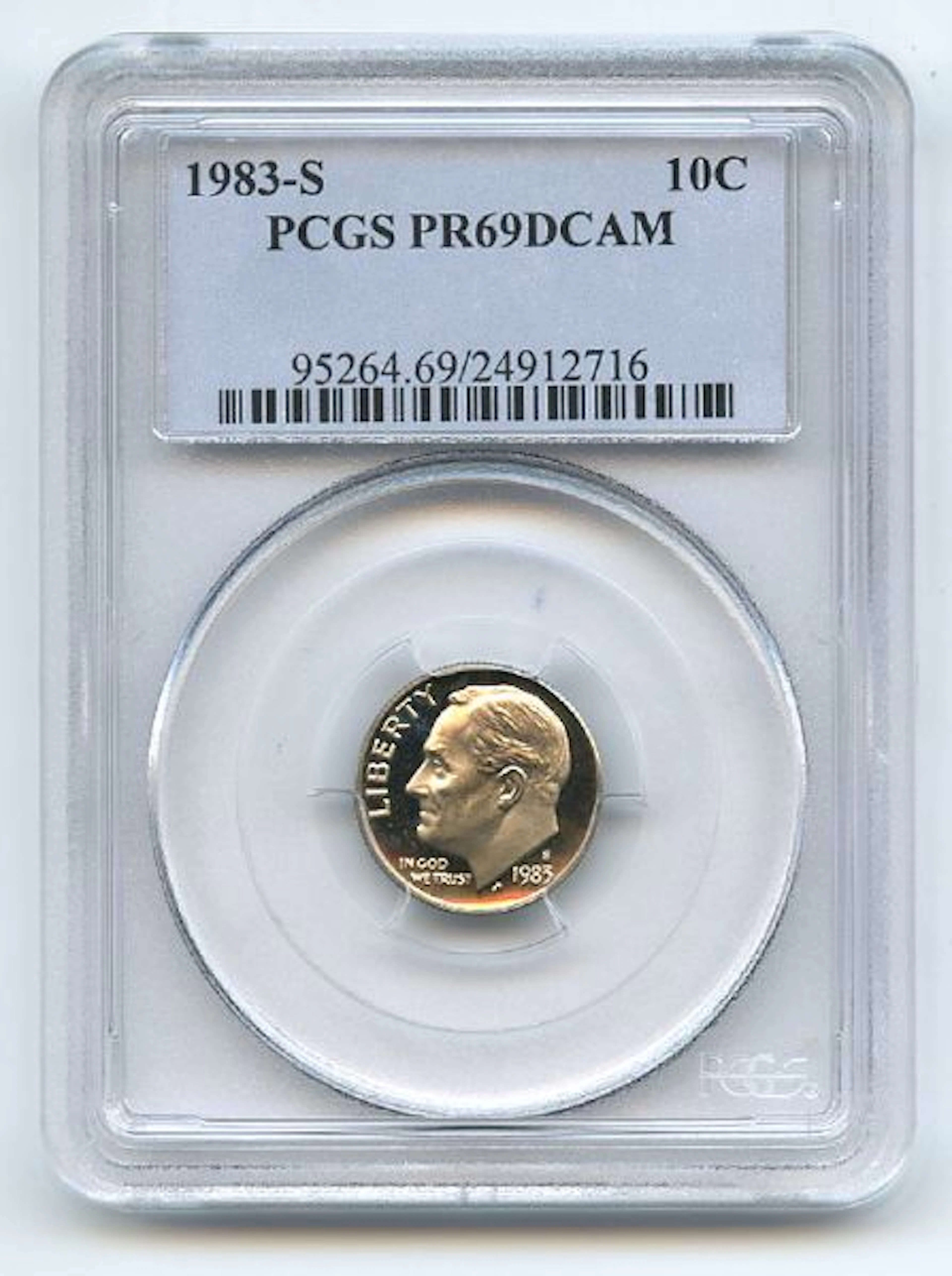 1983 S 10C Roosevelt Dime Proof PCGS PR69DCAM coin