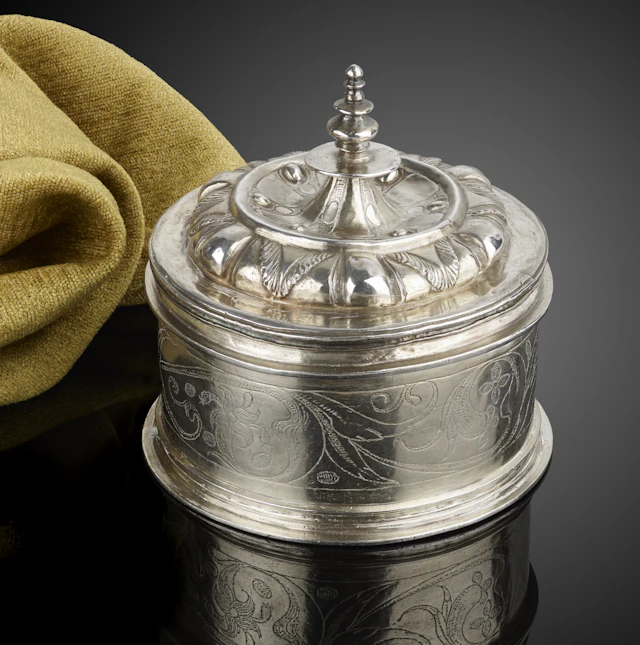 A Fine and Very Rare Renaissance Spanish Colonial Silver Gilt Pyx