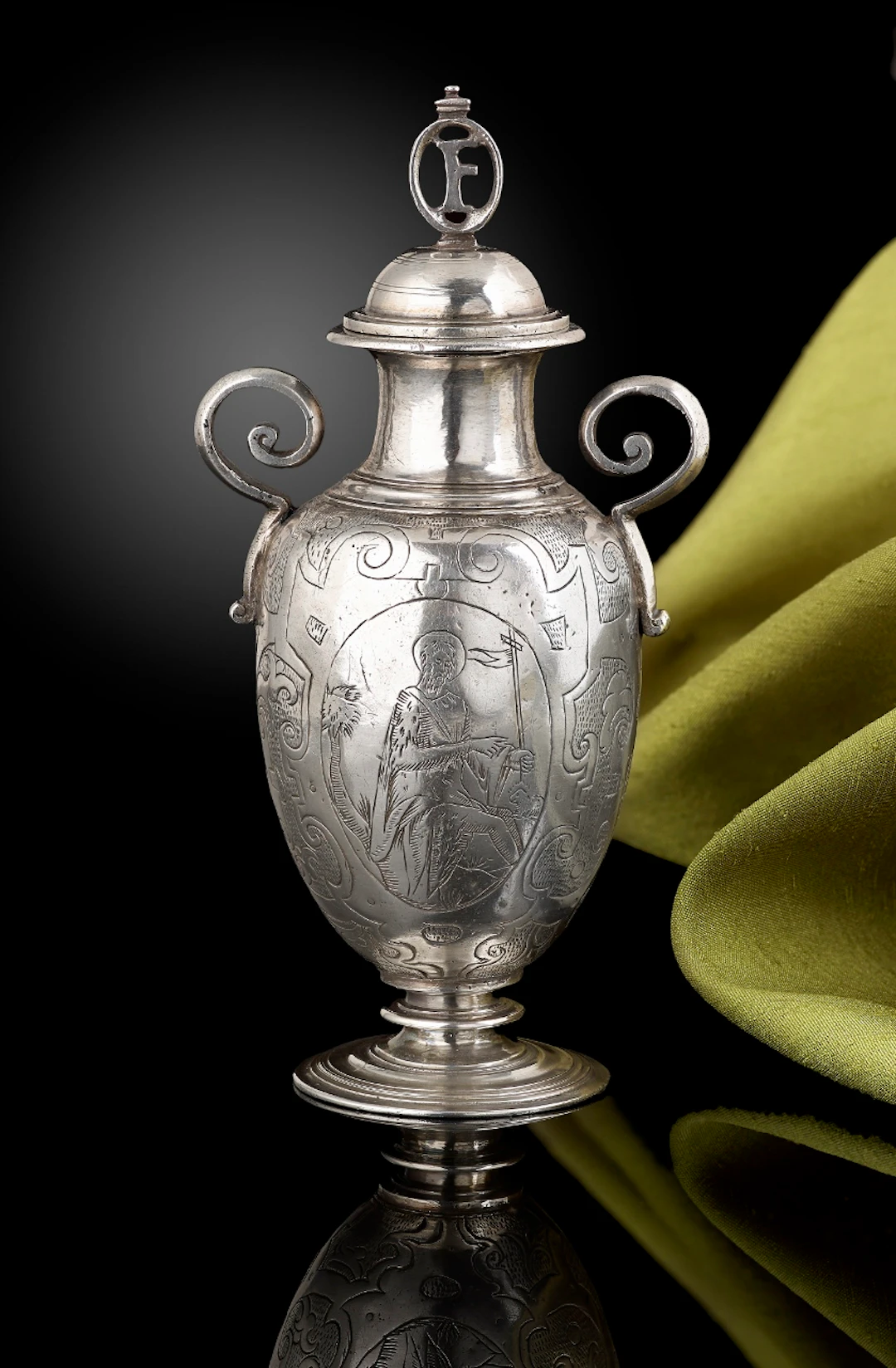 A rare Silver altar bottle for holy oil, Spanish c.1620
