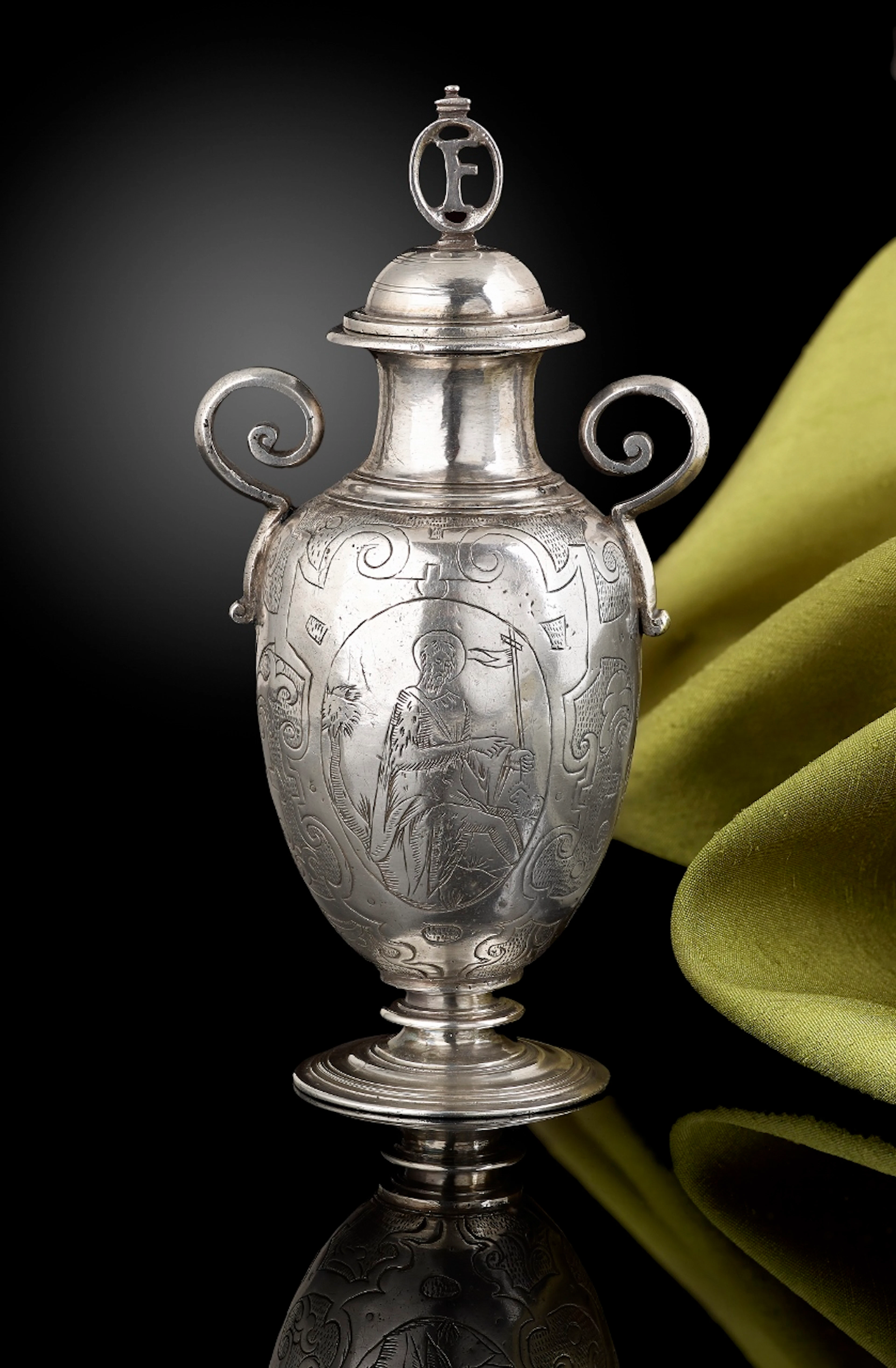 A rare Silver altar bottle for holy oil, Spanish c.1620