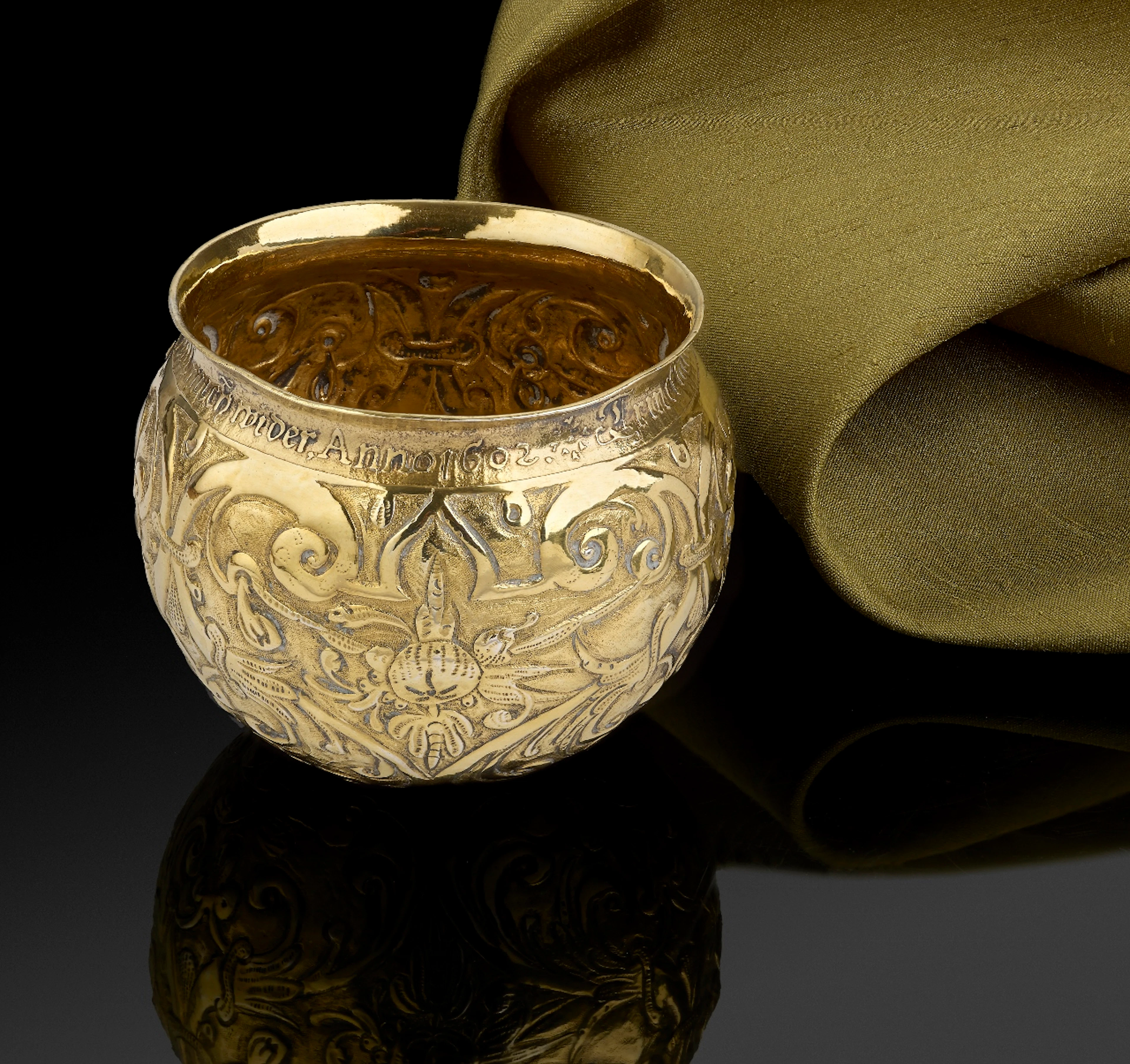 An extremely rare silver gilt Bratina/tumbler cup, Nuremberg c.1600