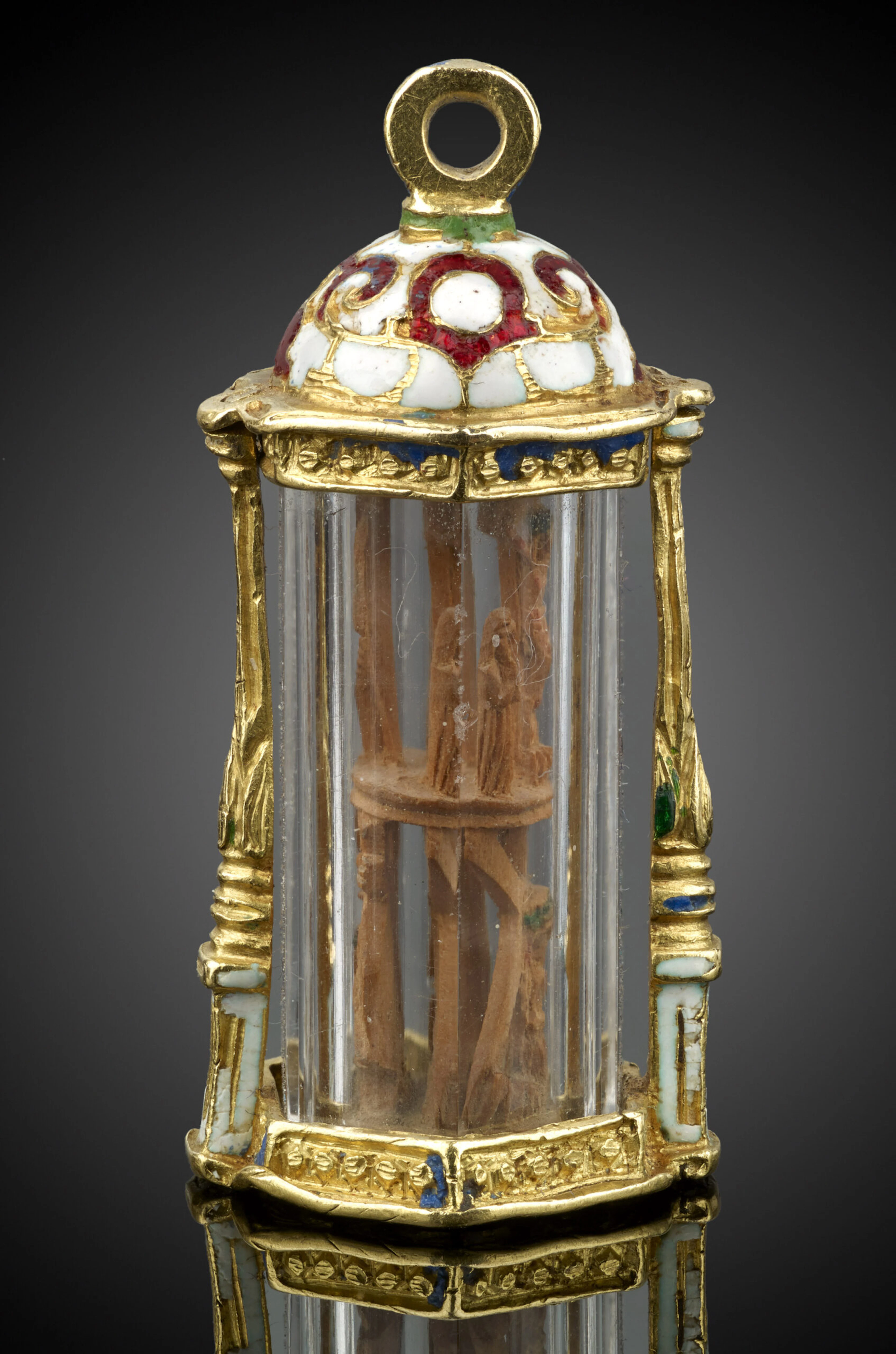 A Very Rare Rock Crystal and Gold Tabernacle Jewel in the Form of
