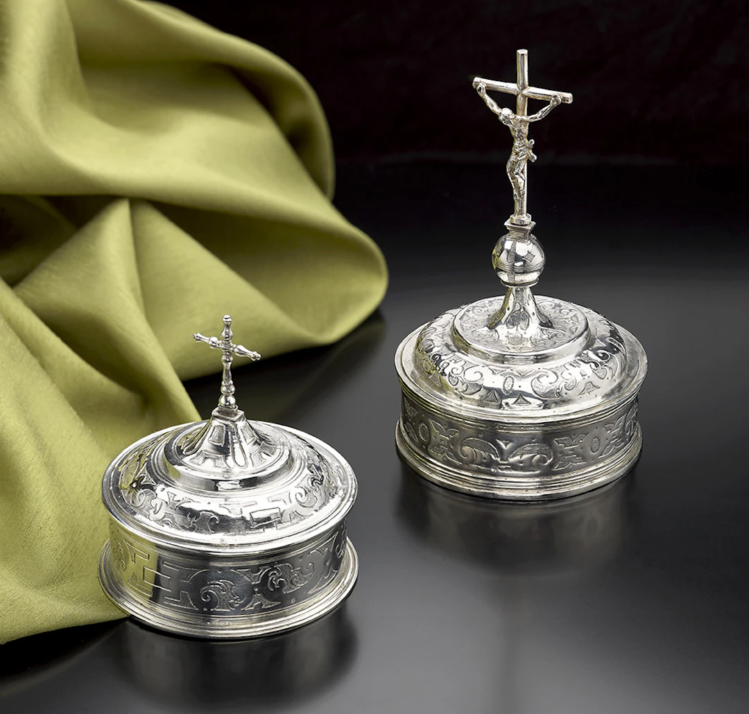 Two Portuguese Silver Pyx