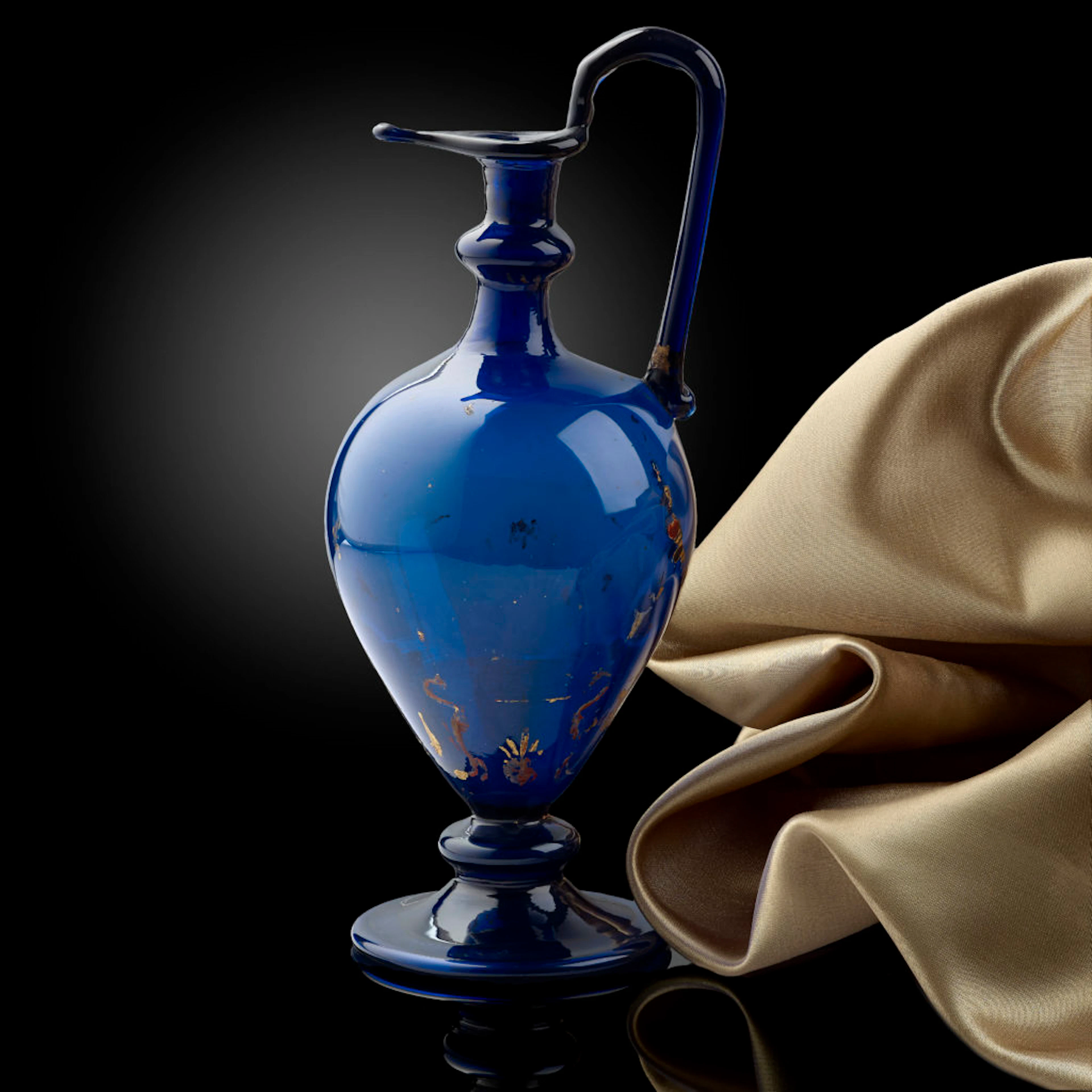 A Very Rare blue tinted glass Ewer; Venice, for the Austrian Market
