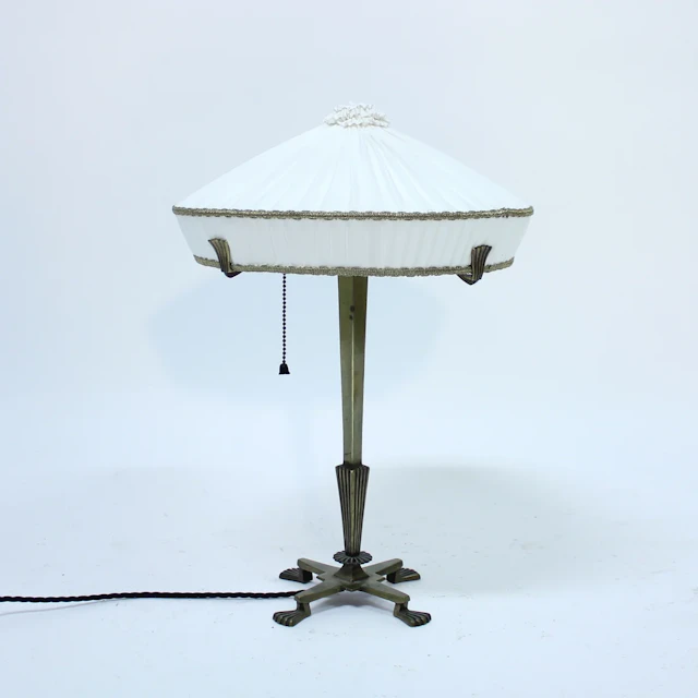 Rare Swedish brass table lamp for CG Hallberg, attributed to Elis Bergh, 1920s