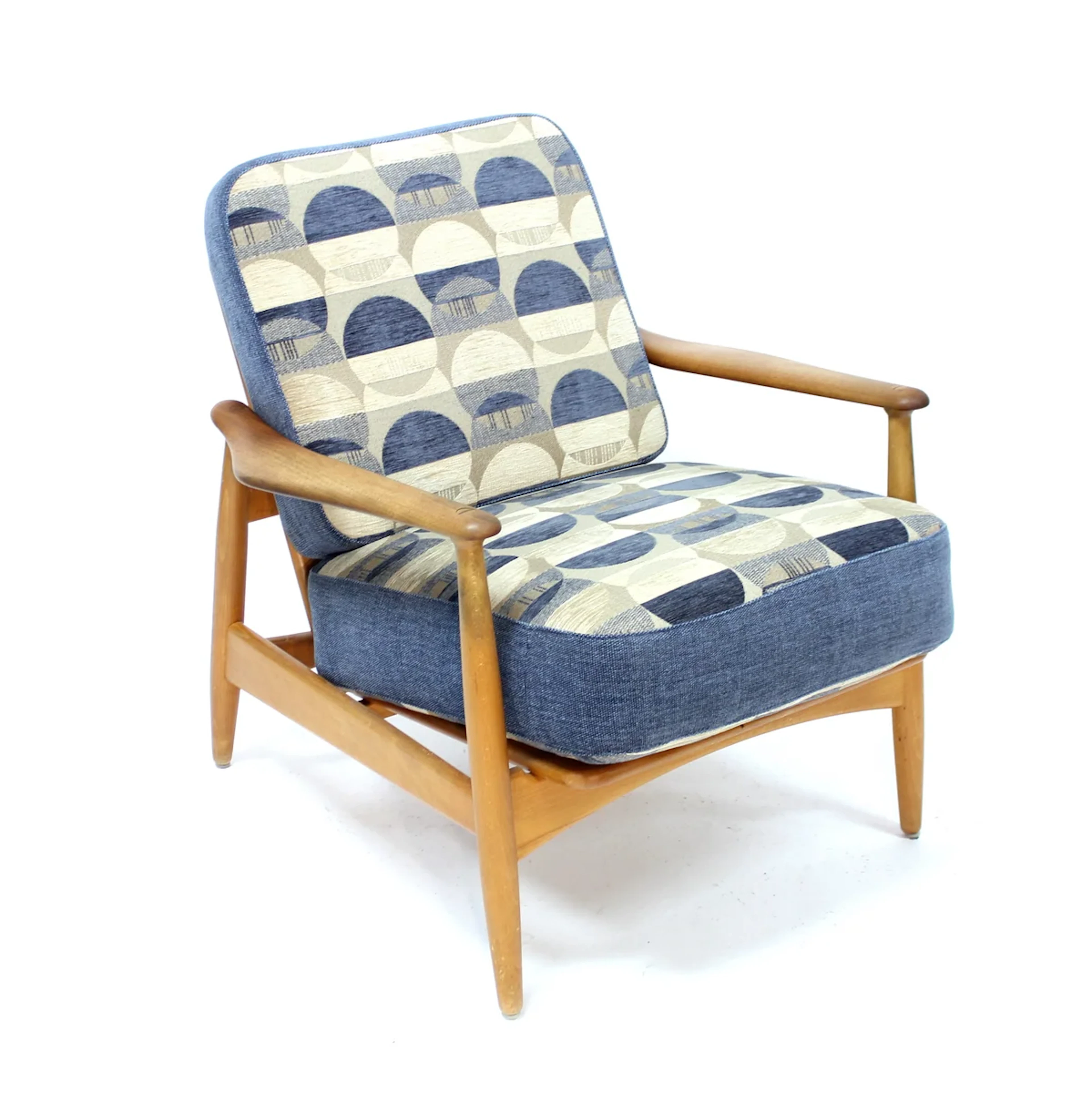 Arne Vodder, FD 161 teak and beech loung chair, France & Son, Denmark, 1960s