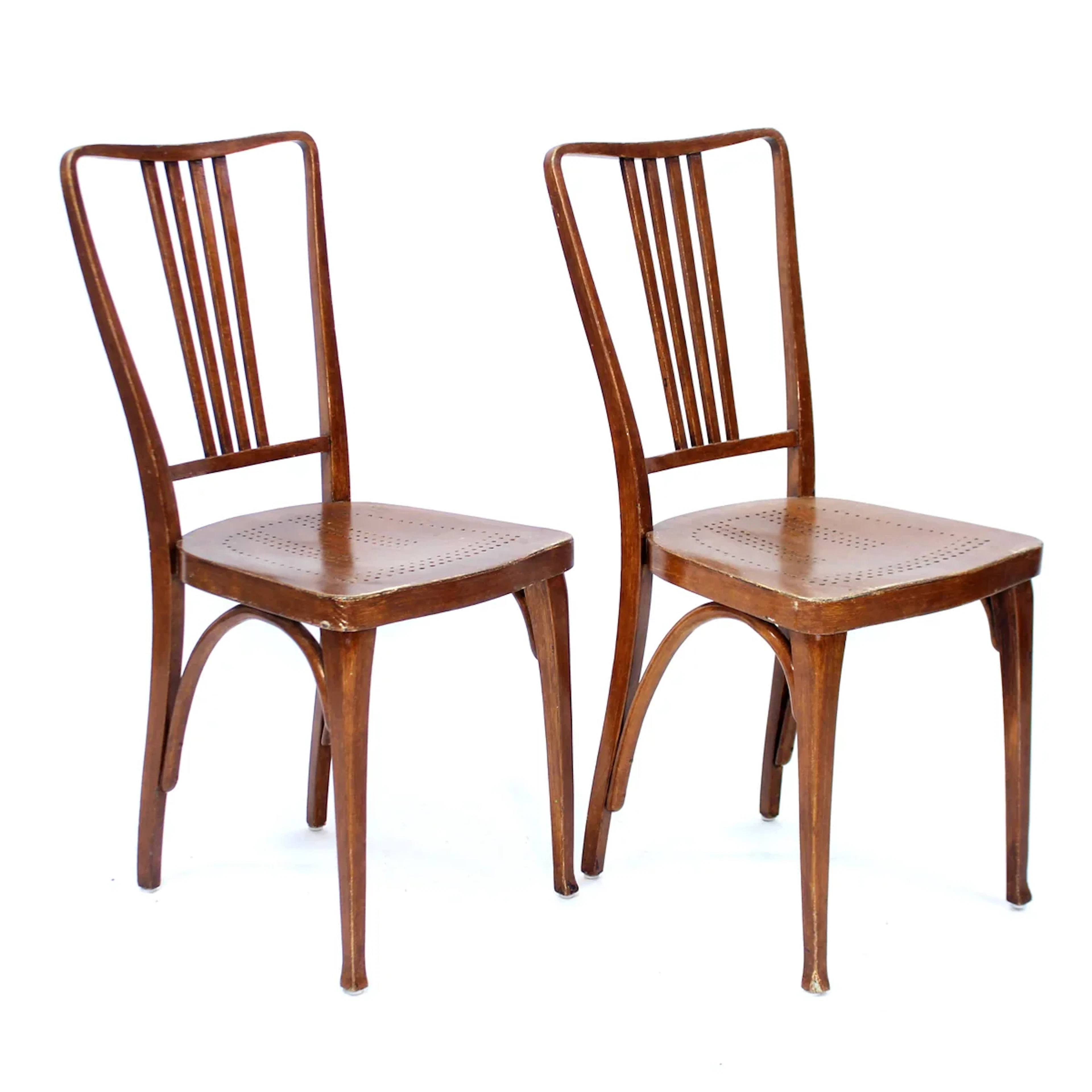 Thonet, rare pair of chairs, early 1900s
