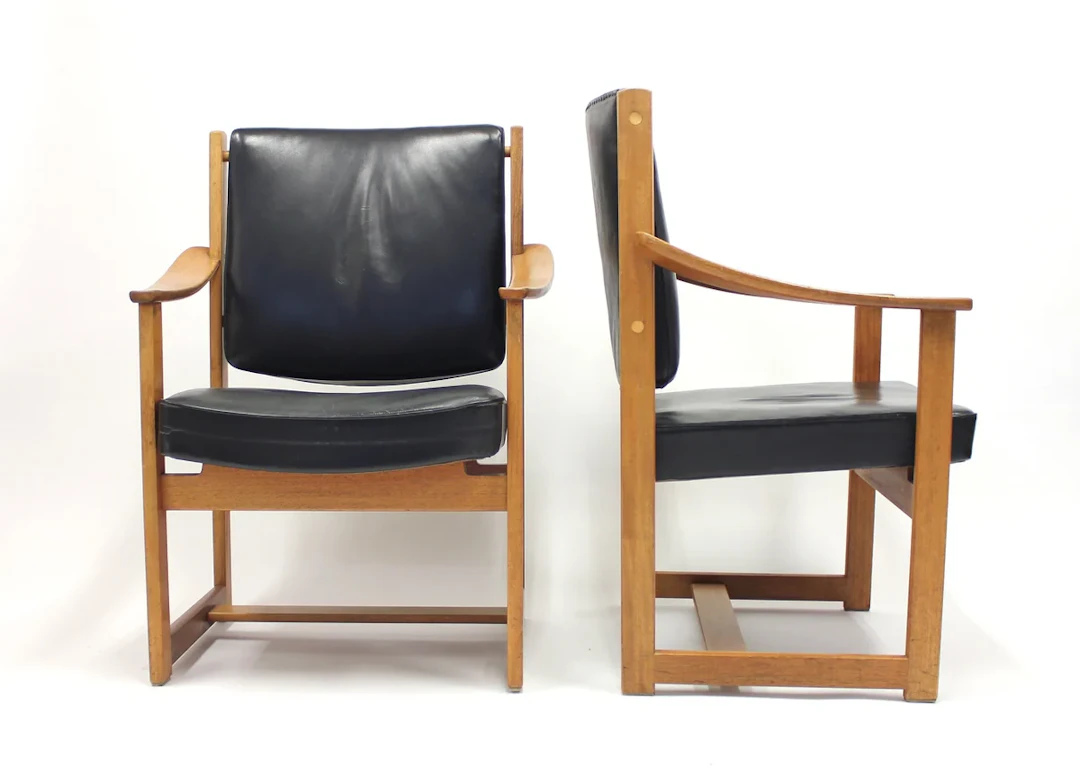 Rare pair of special commissioned Sven Kai Larsen arm chairs made