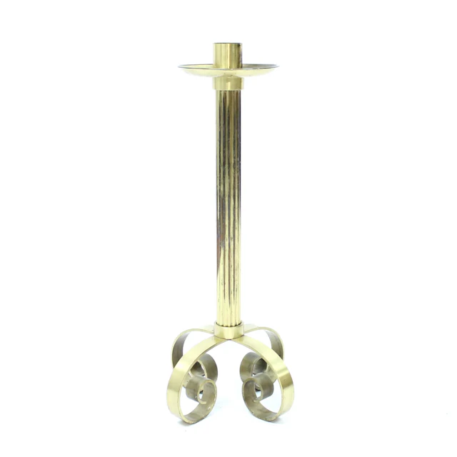 Ivar Ålenius-Bjök, large brass candle holder, Ystad Metall, 1960s