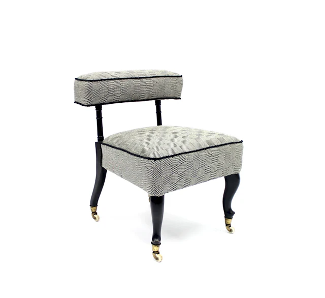Small antique Slipper chair on castors, late 19th century