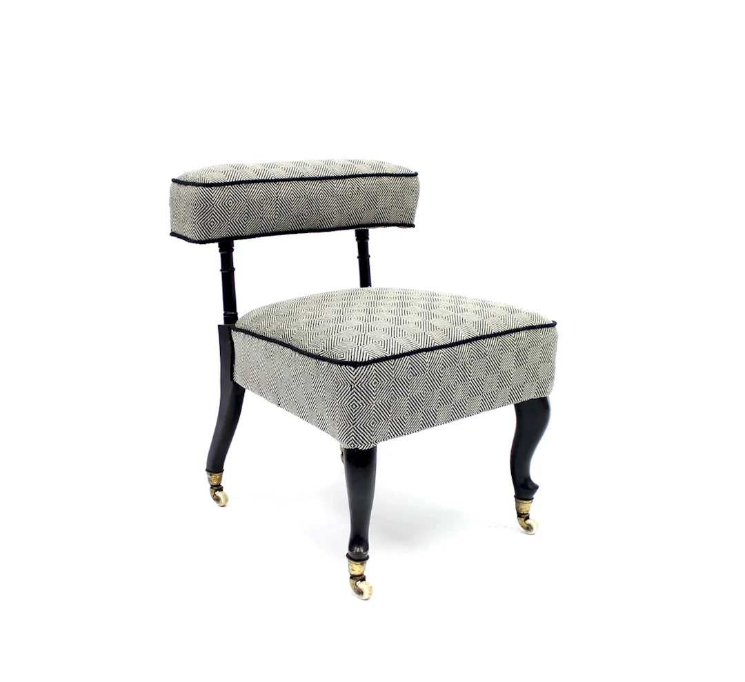 Small antique Slipper chair on castors, late 19th century